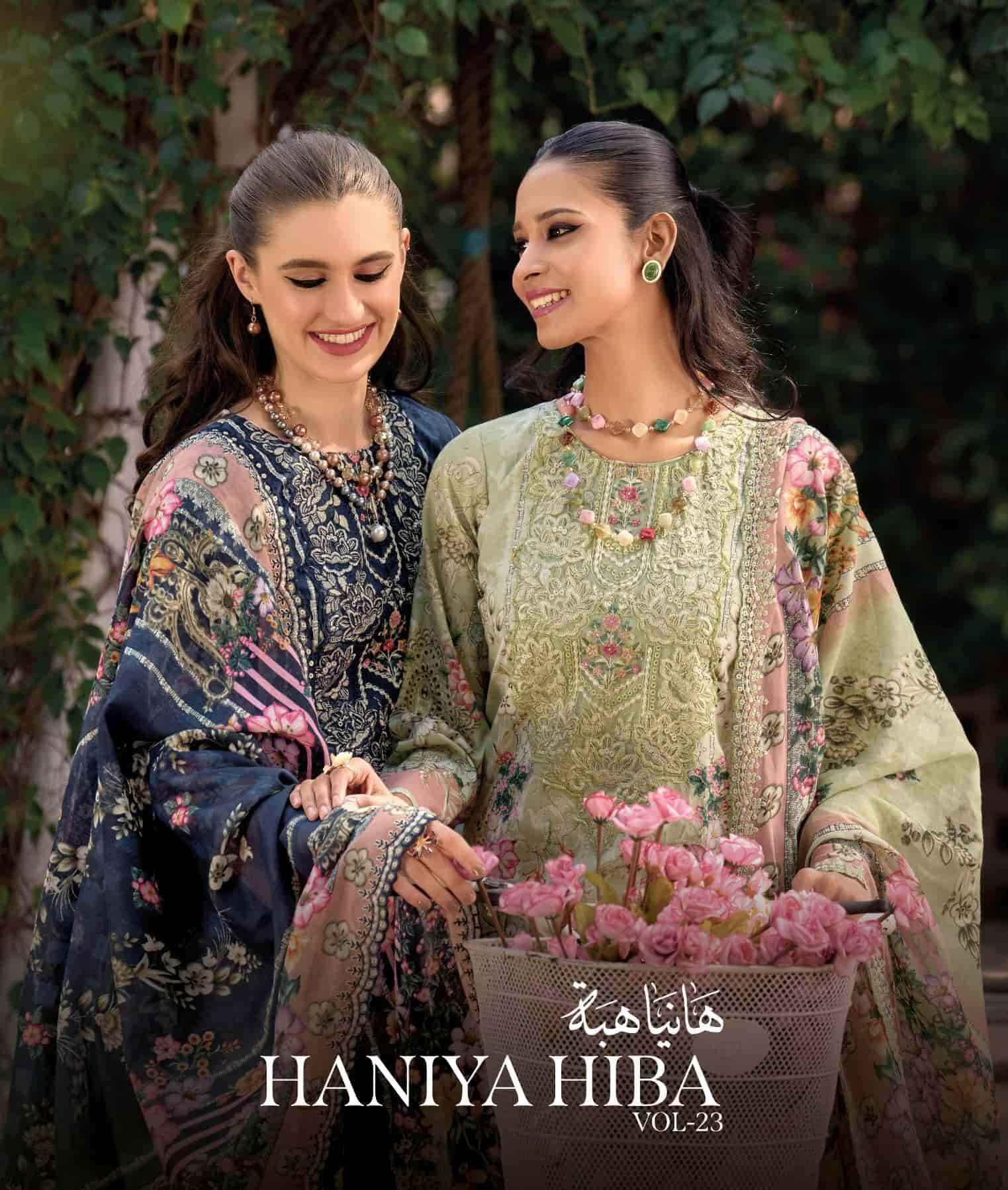 Pakiza Prints Haniya Hiba Vol 23 Lawn Cotton Kashmiri Work Pakistani Suits ( 10 Pcs Catalogue )
