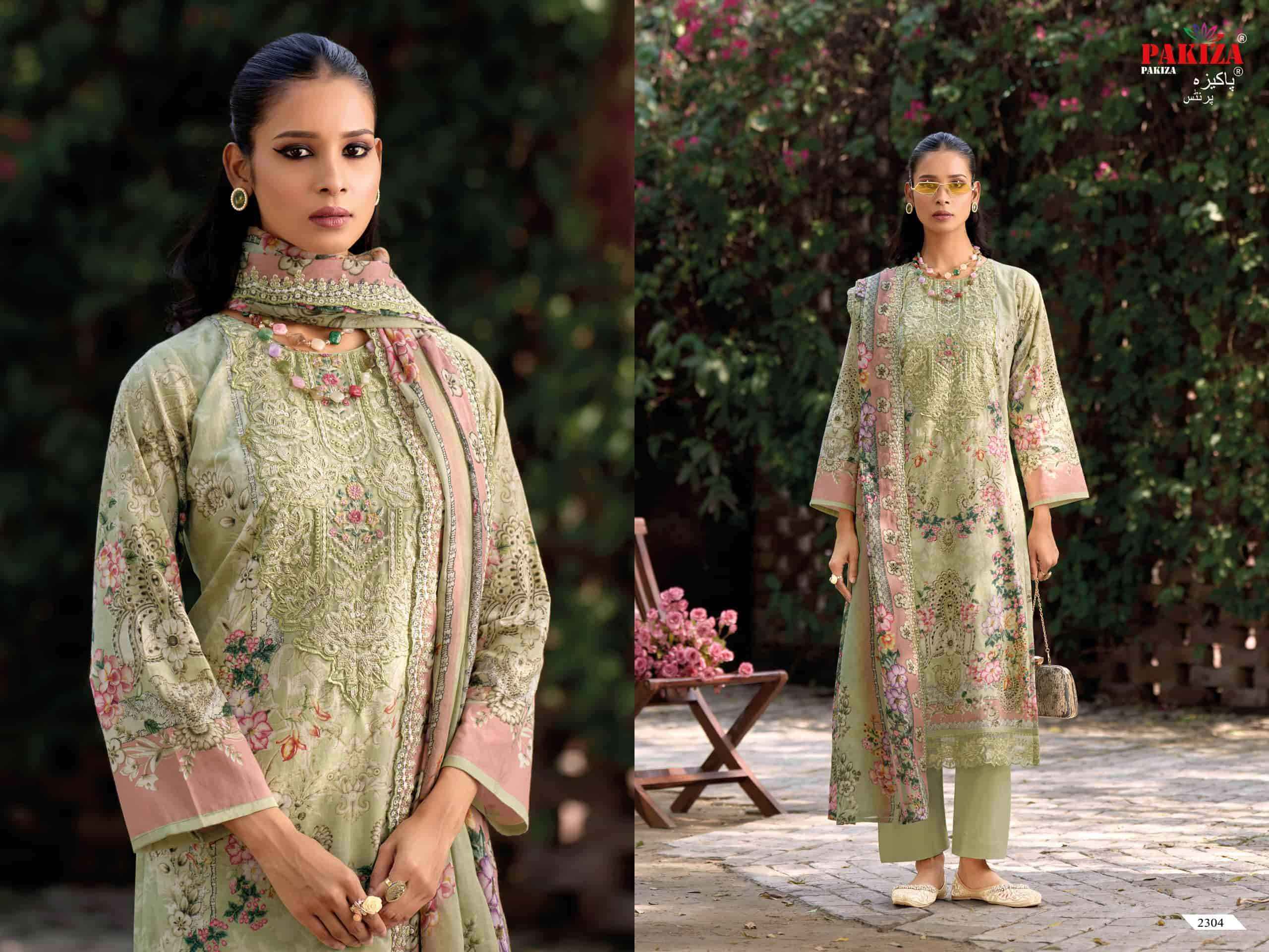 Pakiza Prints Haniya Hiba Vol 23 Lawn Cotton Kashmiri Work Pakistani Suits ( 10 Pcs Catalogue )
