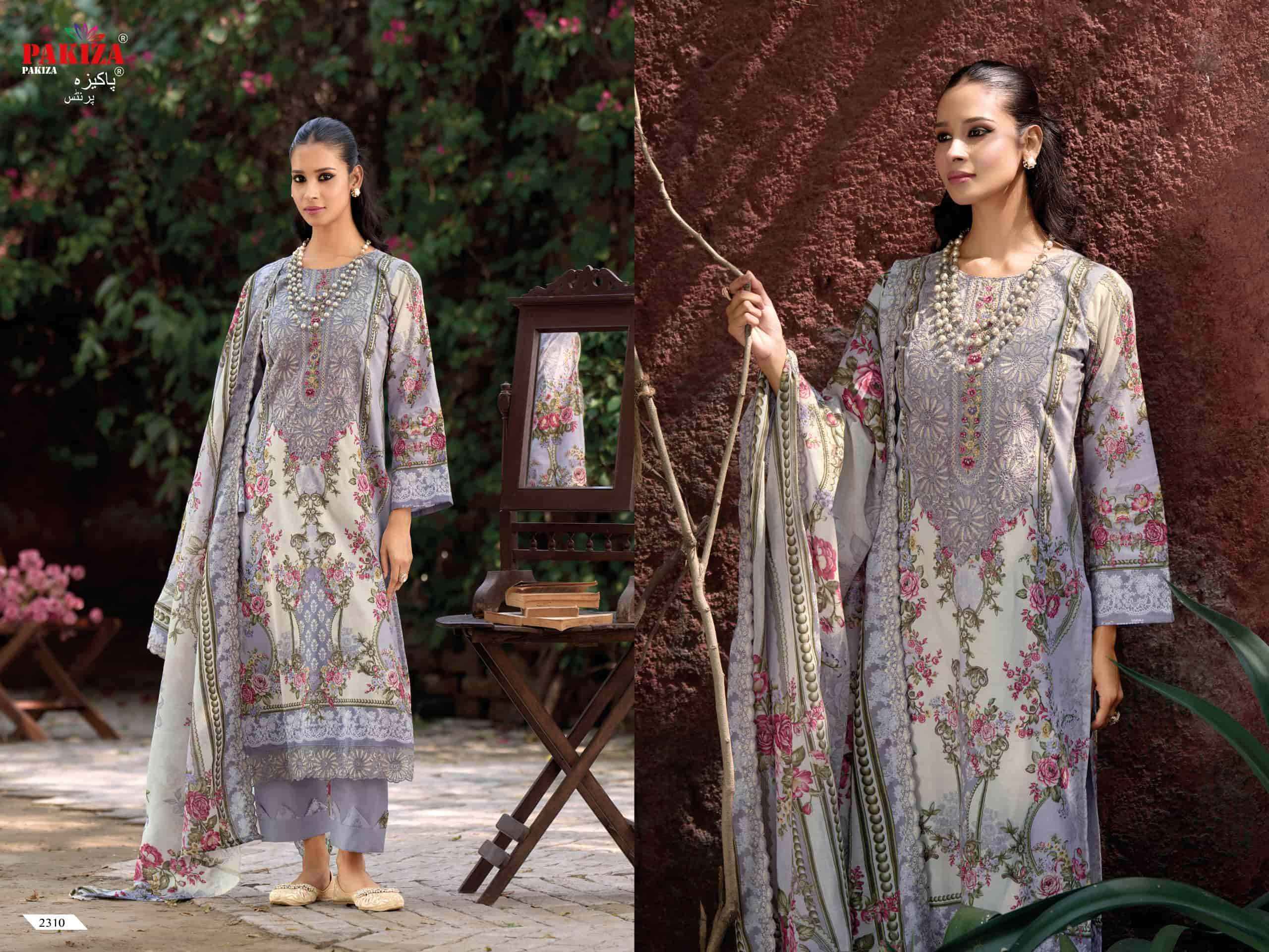 Pakiza Prints Haniya Hiba Vol 23 Lawn Cotton Kashmiri Work Pakistani Suits ( 10 Pcs Catalogue )