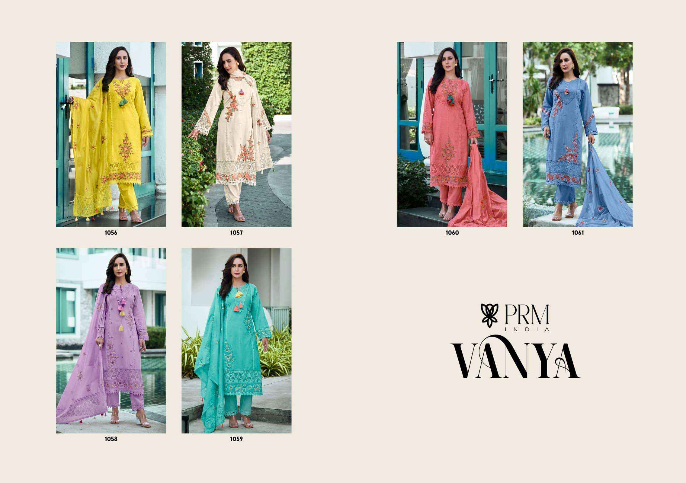 Prm India Vanya Pure Cotton Designer 3 Piece Set Collection ( 6 Pcs Catalog )