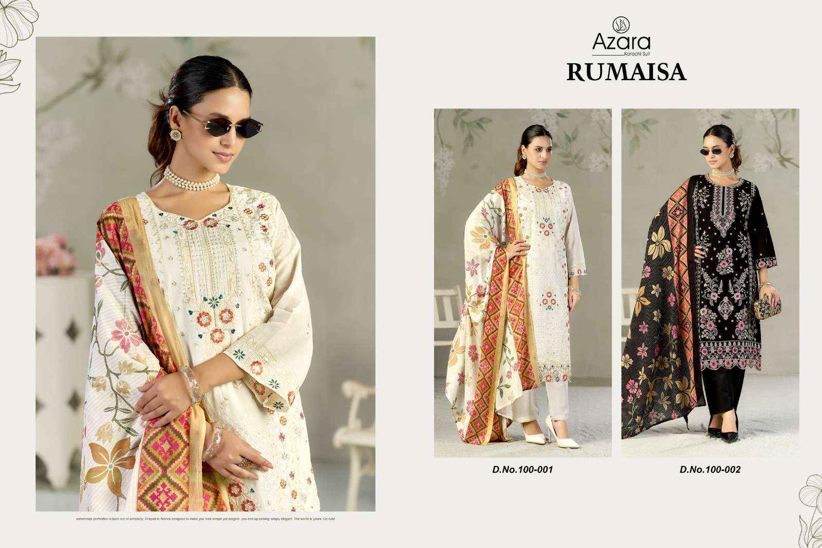 Radhika Azara Rumaisa Pure Lawn Cotton Dress Material Wholesale Price ( 2 Pcs Catalogue )