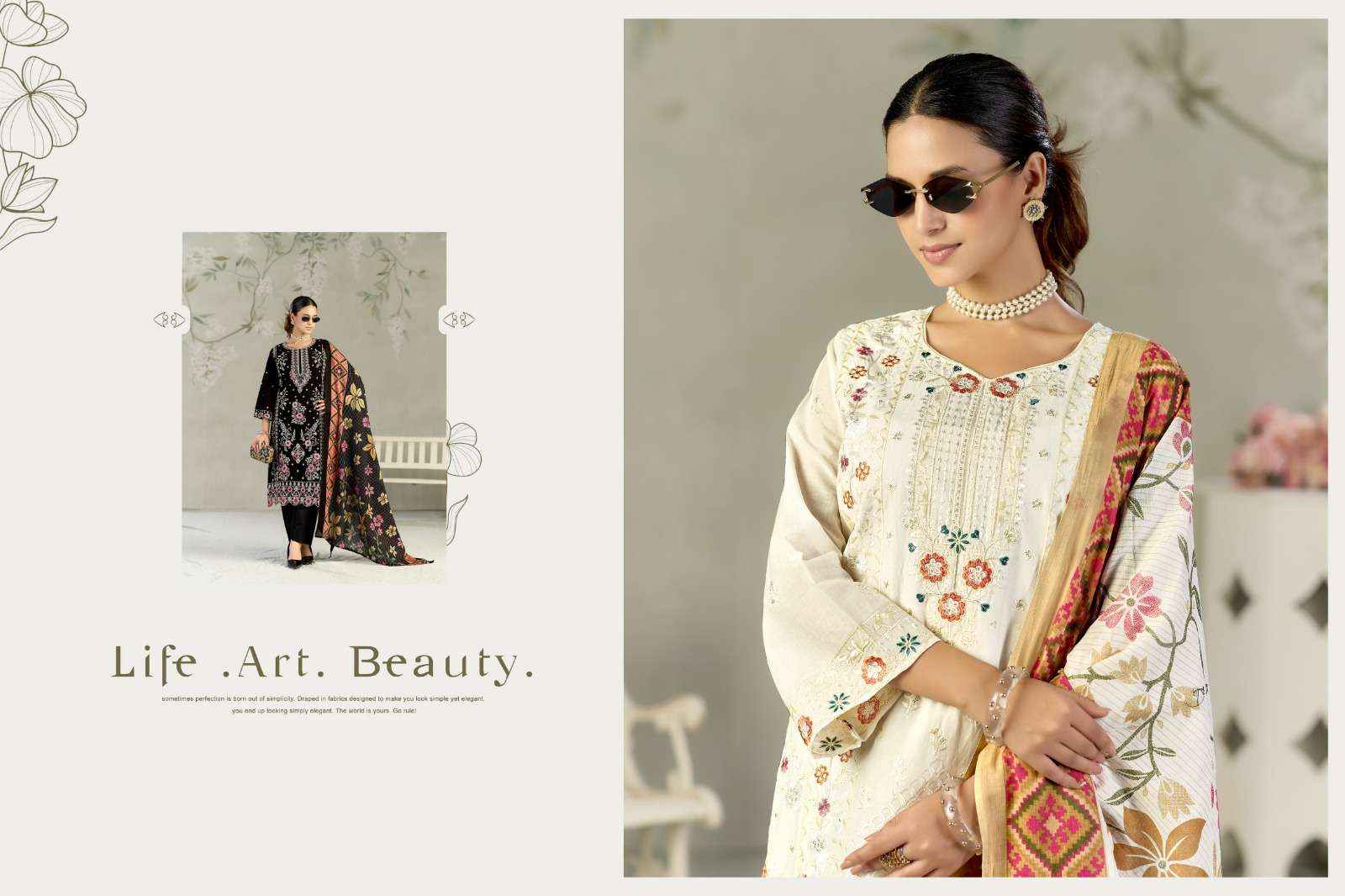 Radhika Azara Rumaisa Pure Lawn Cotton Dress Material Wholesale Price ( 2 Pcs Catalogue )