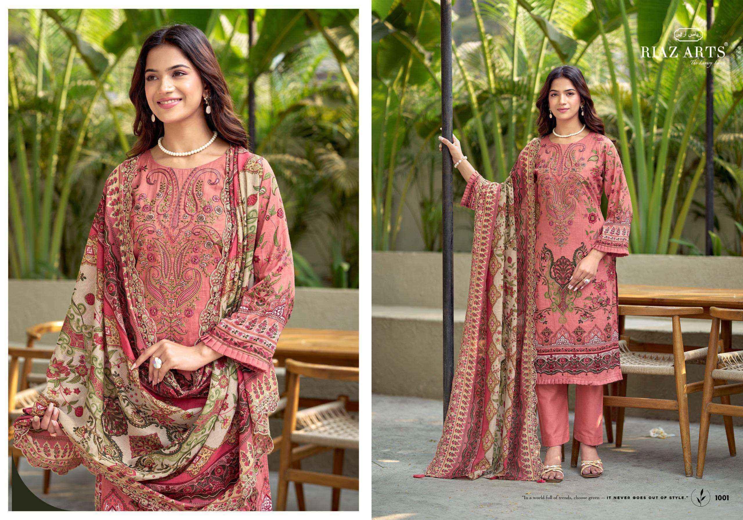 Riaz Arts Bin Saeed Lawn Cotton Dress Material wholesale price ( 6 pcs Catalogue )