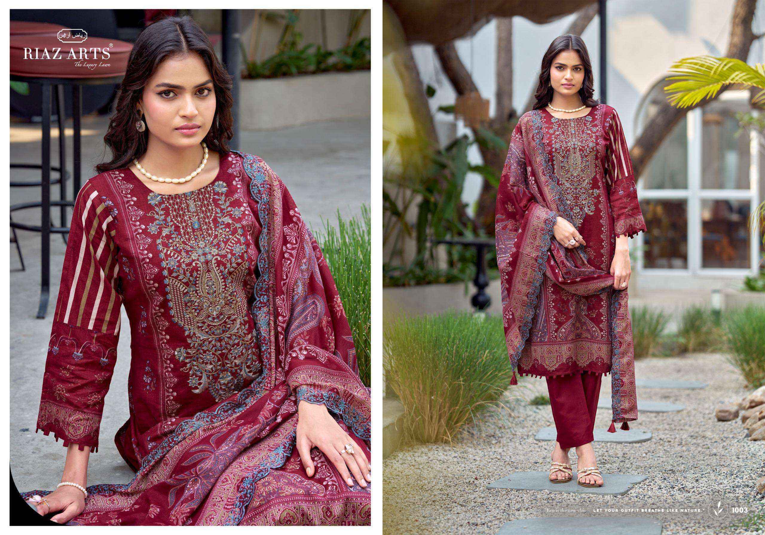 Riaz Arts Bin Saeed Lawn Cotton Dress Material wholesale price ( 6 pcs Catalogue )
