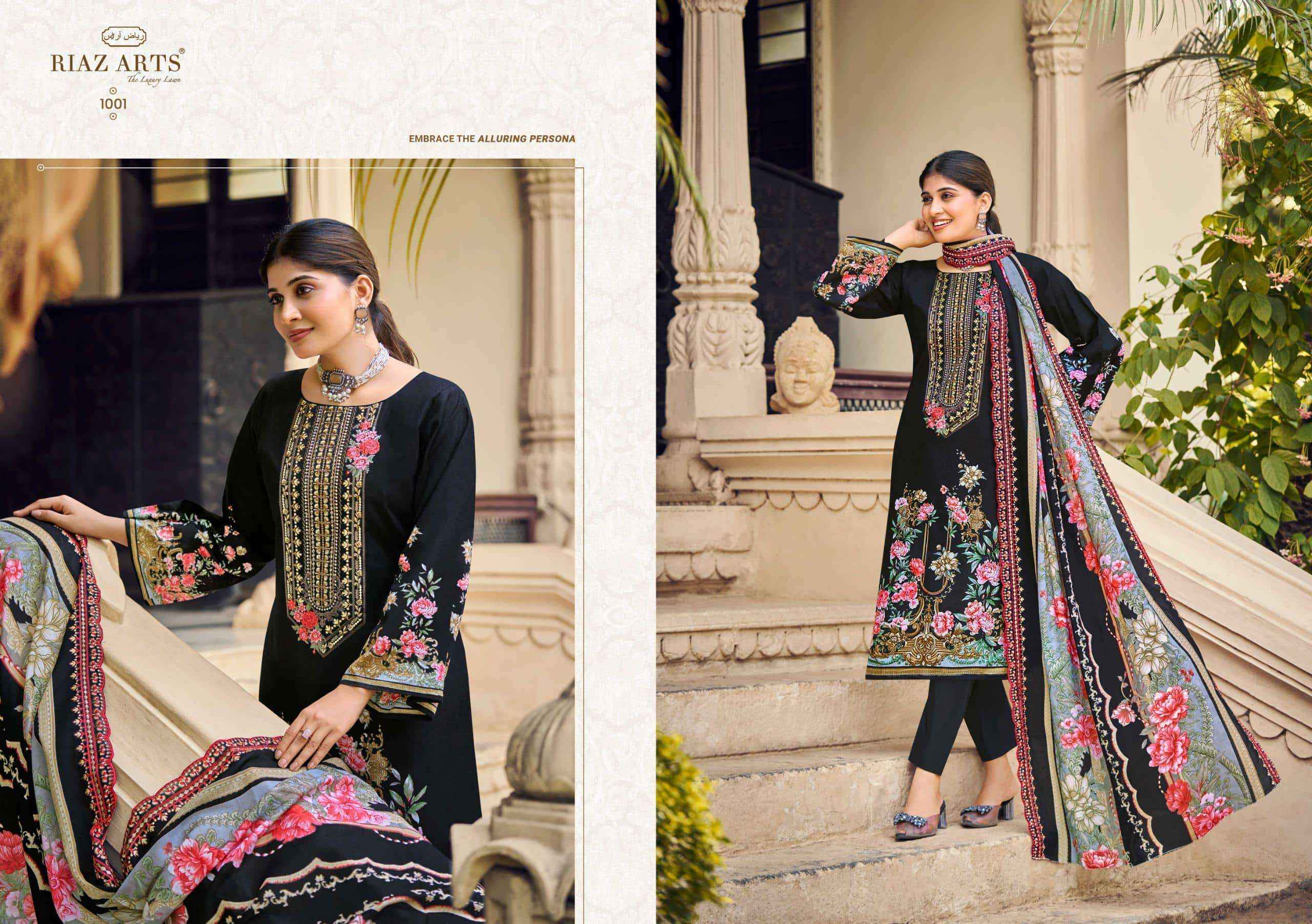 Riaz Arts Bin Saeed Vol 15 Cotton Dress Material Surat Wholesaler ( 6 Pcs Catalogue )