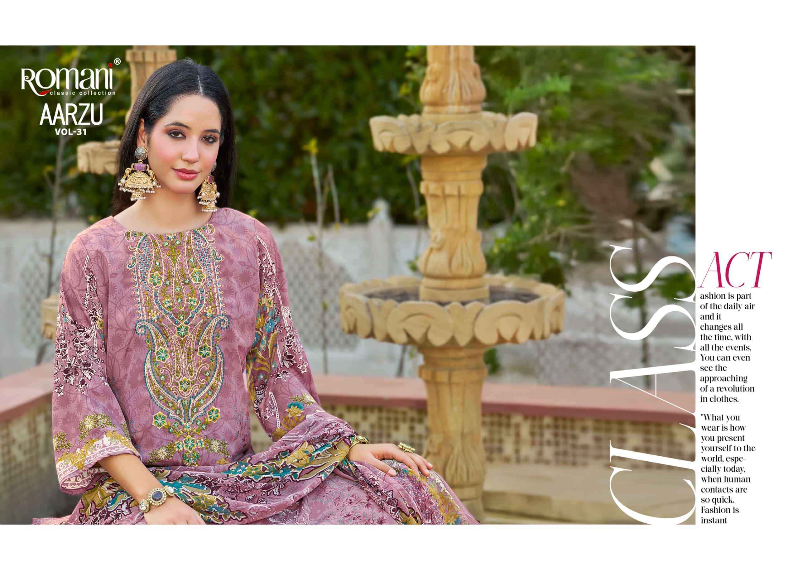 Romani Aarzu Vol 31 Unstitch Cotton Dress Material Wholesale Collection ( 8 Pcs Catalog )