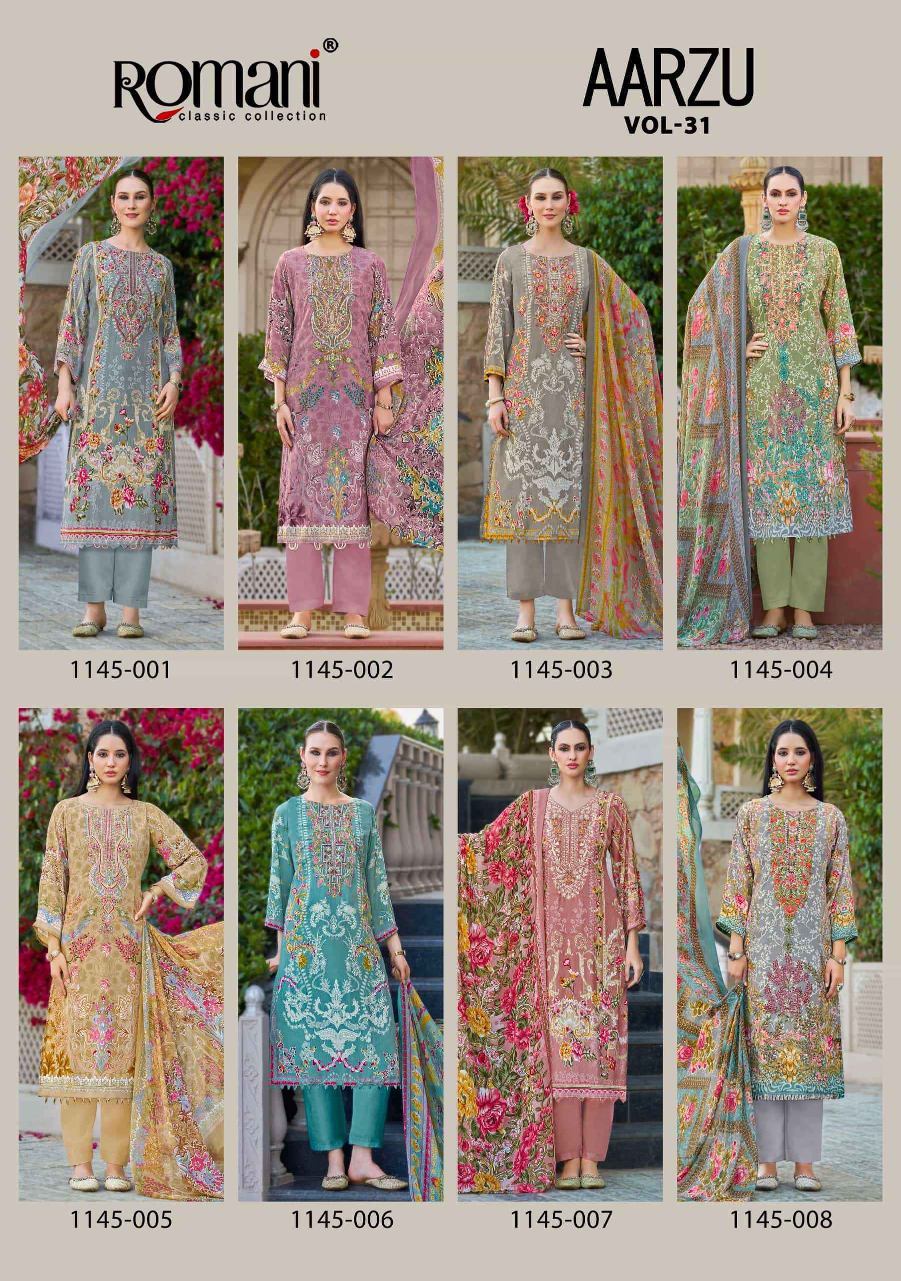 Romani Aarzu Vol 31 Unstitch Cotton Dress Material Wholesale Collection ( 8 Pcs Catalog )