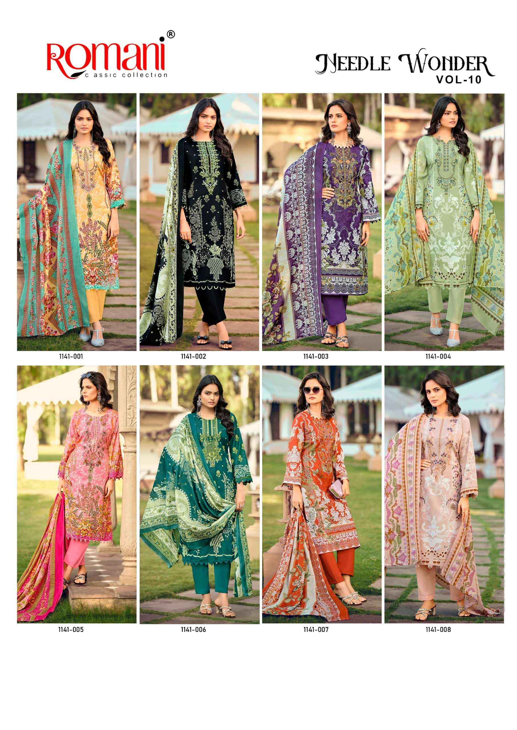 Romani Needle Wonder Vol 10 Printed Cotton Dress Material Wholesale Collection ( 8 Pcs Catalog )