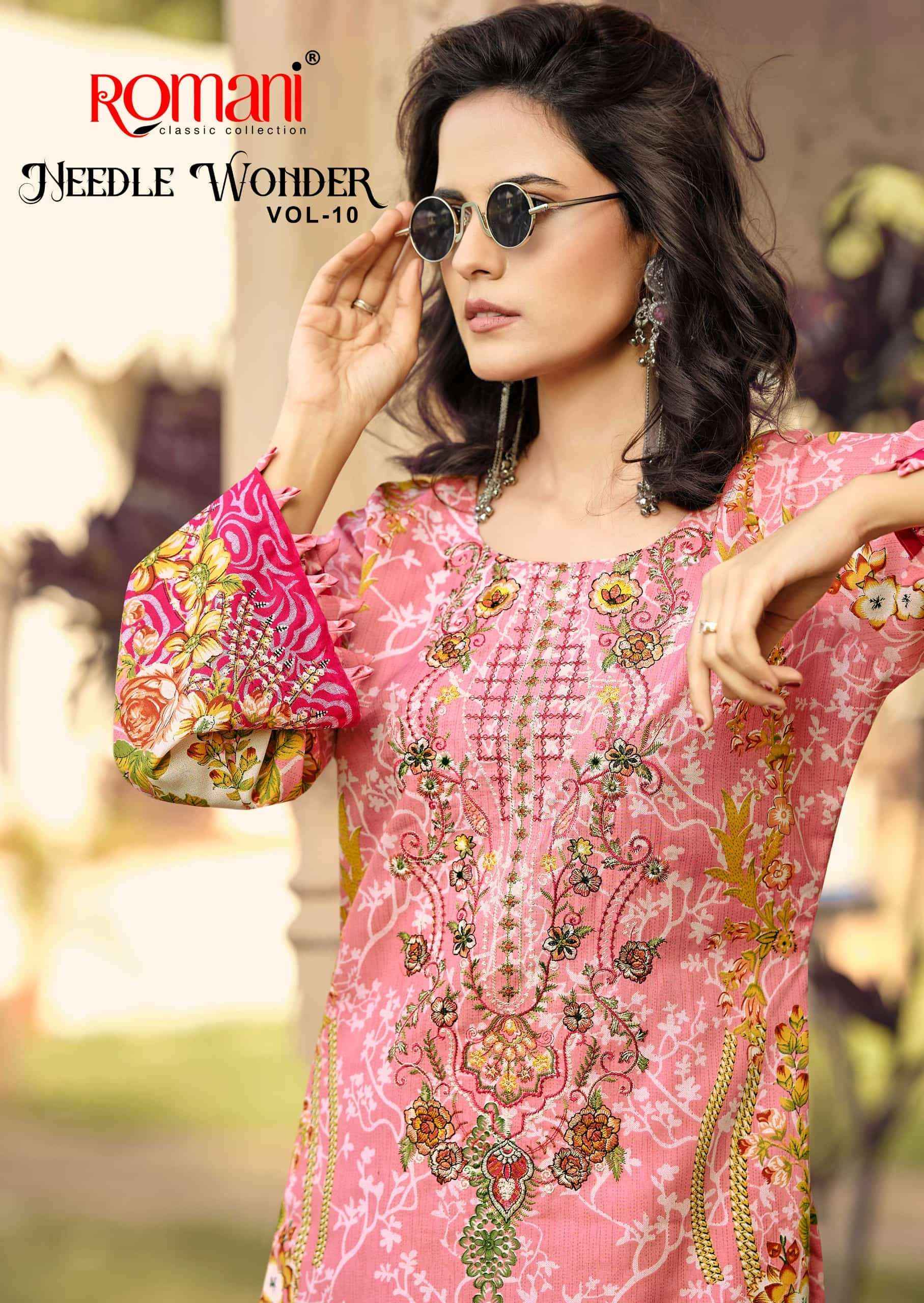 Romani Needle Wonder Vol 10 Printed Cotton Dress Material Wholesale Collection ( 8 Pcs Catalog )