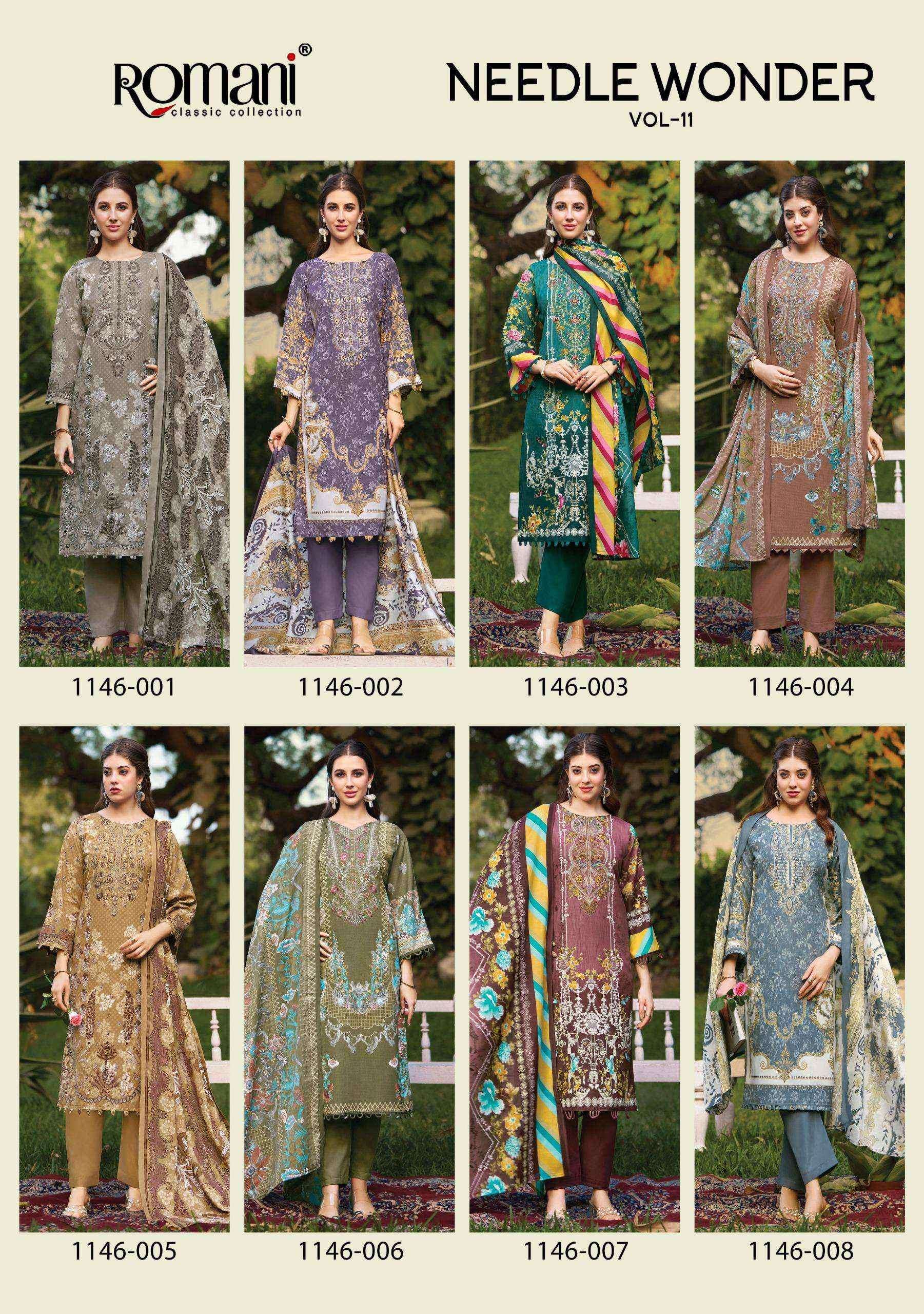 Romani Needle Wonder Vol 11 Cotton Dress Material Wholesale price ( 8 pcs Catalogue )