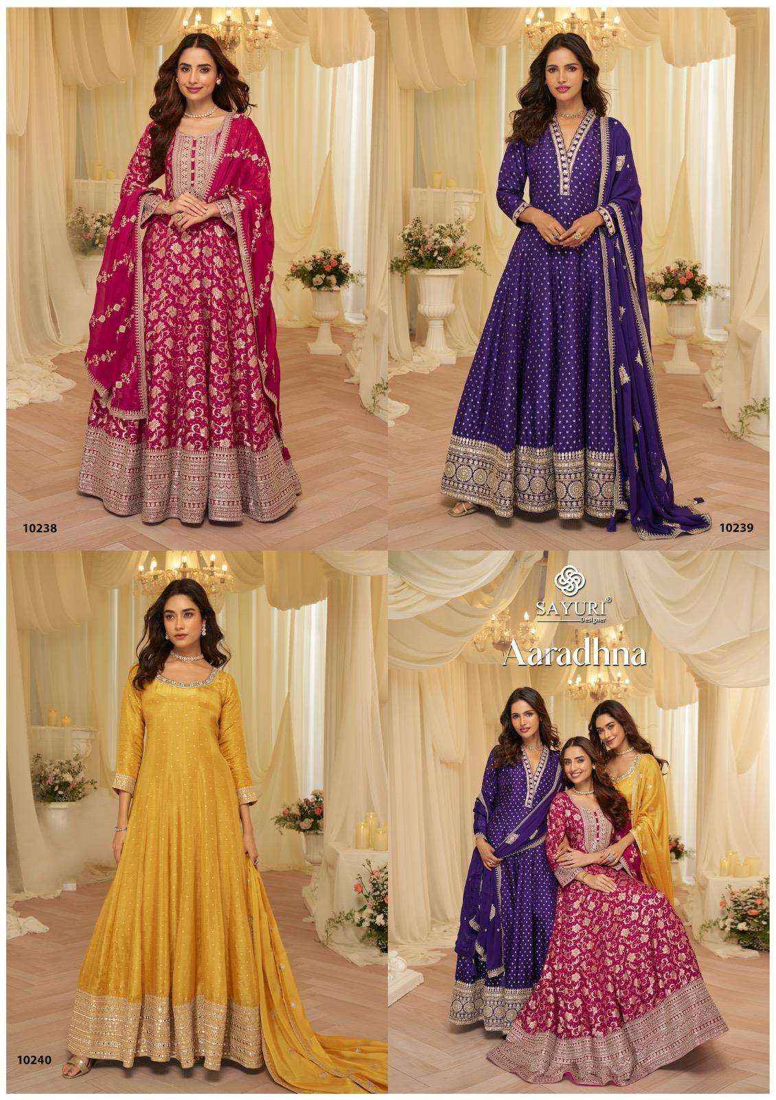 Sayuri Aaradhna 10238 To 10240 Designer Partywear Gown Collection ( 3 Pcs Catalog )