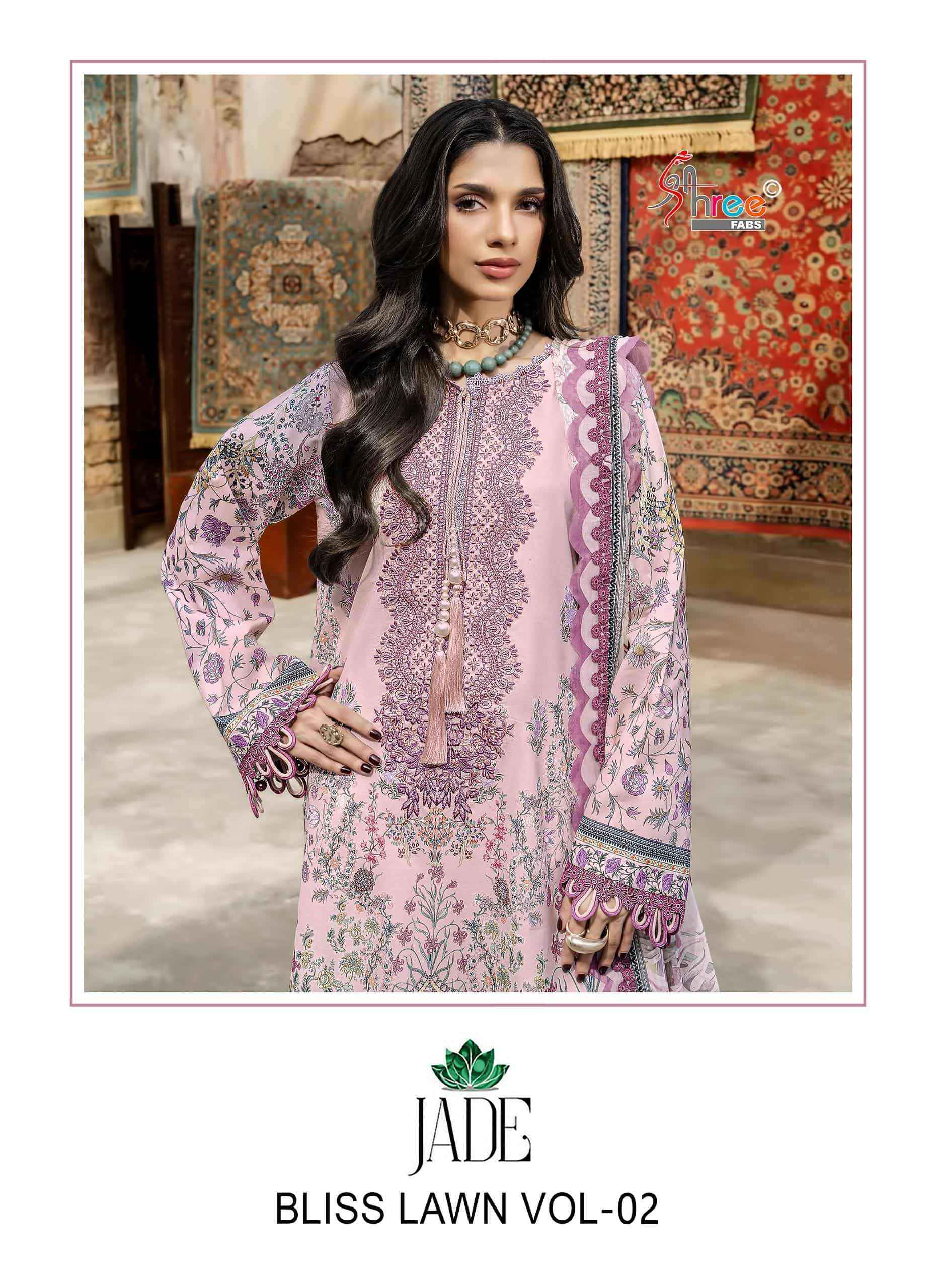 Shree Fabs Jade Bilss Lawn Vol 2 Pakistani Cotton Salwar Suit ( 4 Pcs Catalogue )