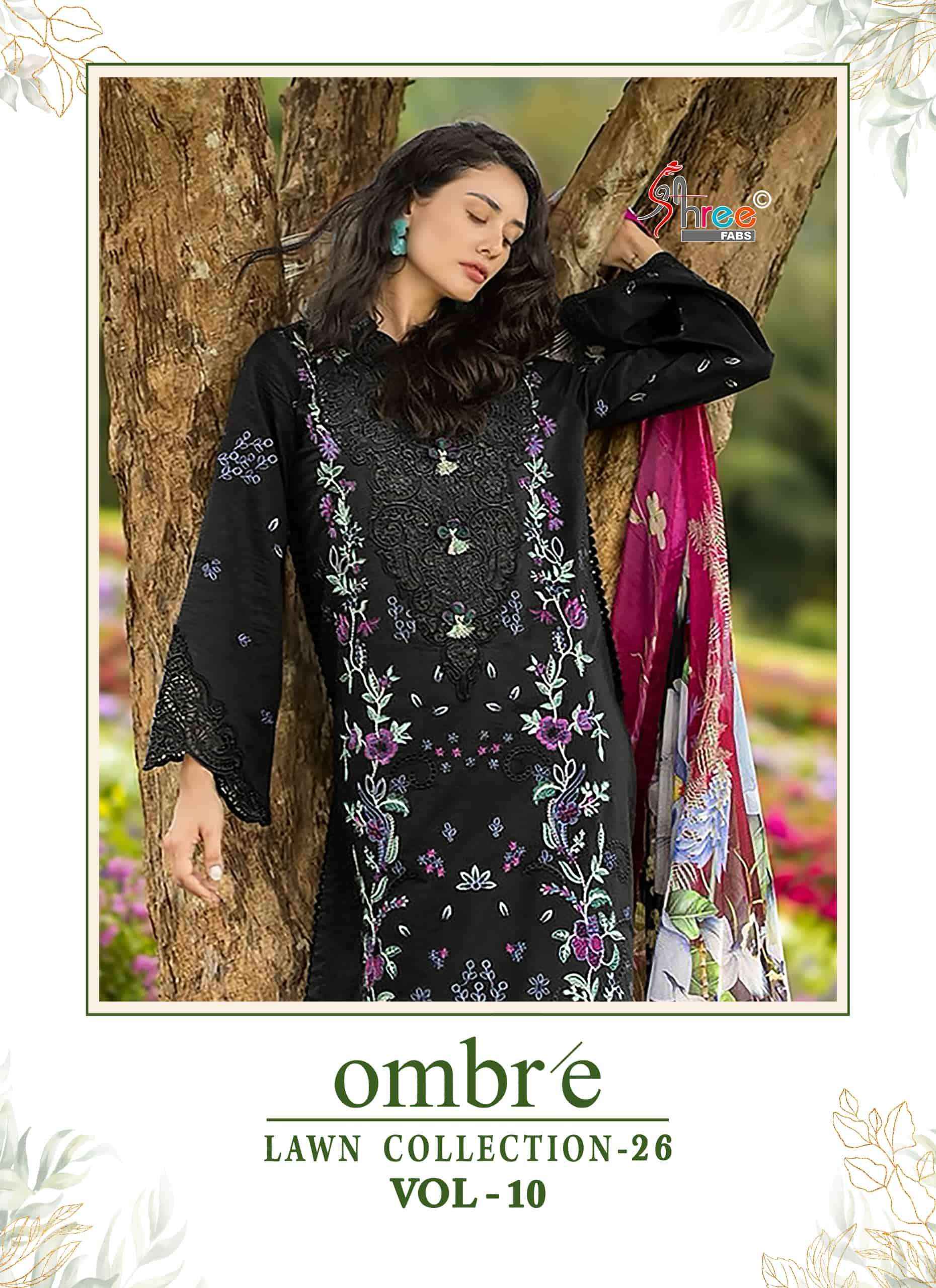 Shree Fabs Ombre Lawn Collection 26 Vol 10 Pure Cotton Pakistani Suits ( 6 Pcs Catalogue )