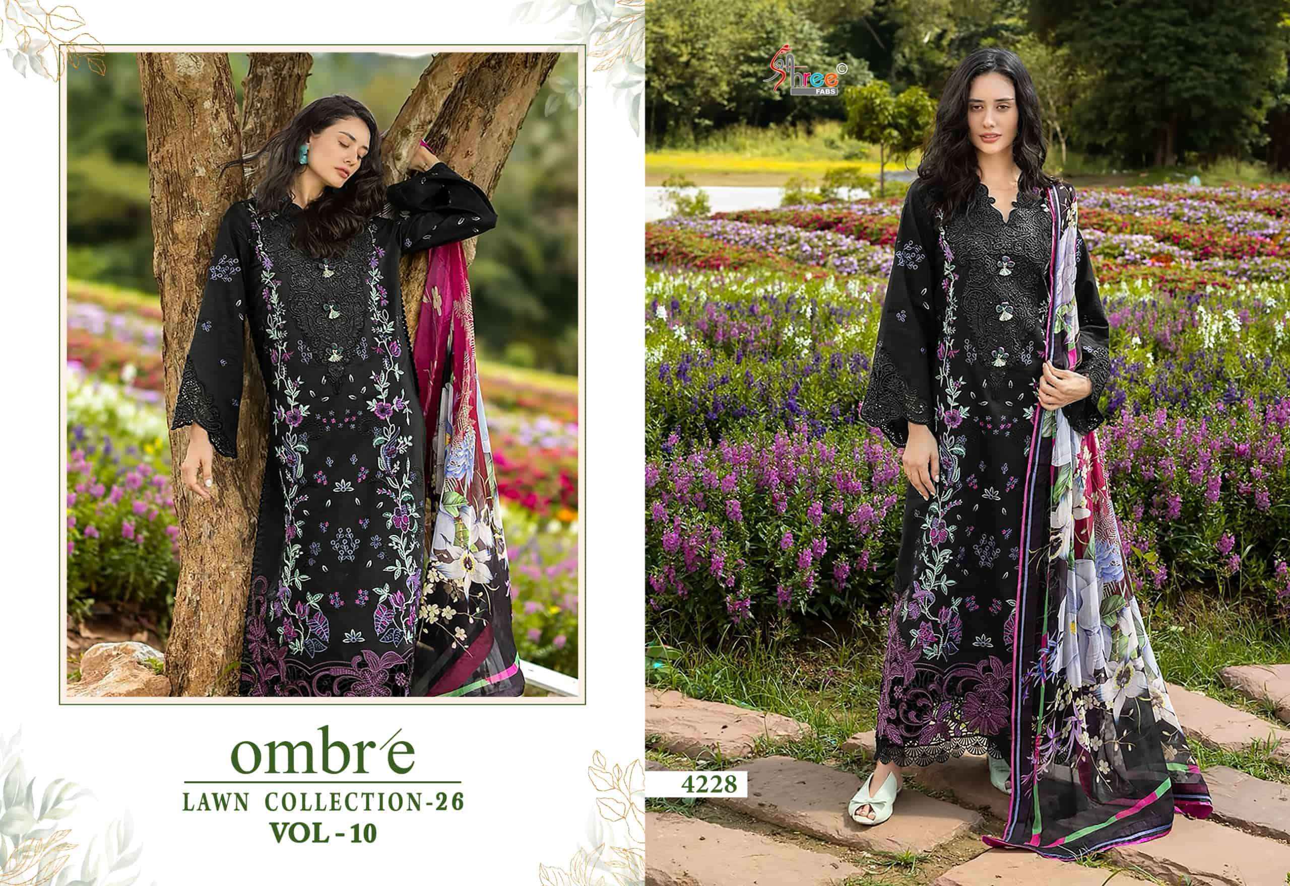 Shree Fabs Ombre Lawn Collection 26 Vol 10 Pure Cotton Pakistani Suits ( 6 Pcs Catalogue )