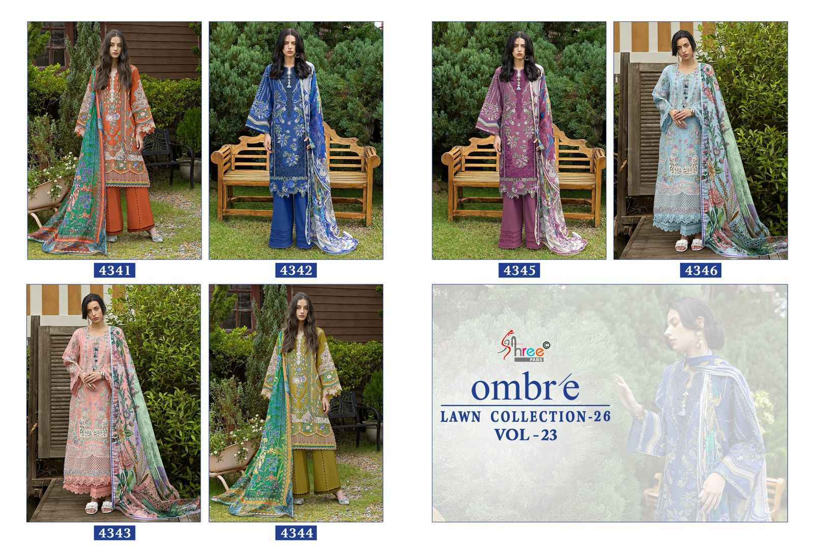 Shree Fabs Ombre Lawn Collection 26 Vol 23 Cotton Dress Material Wholesale Collection ( 6 Pcs Catalog )