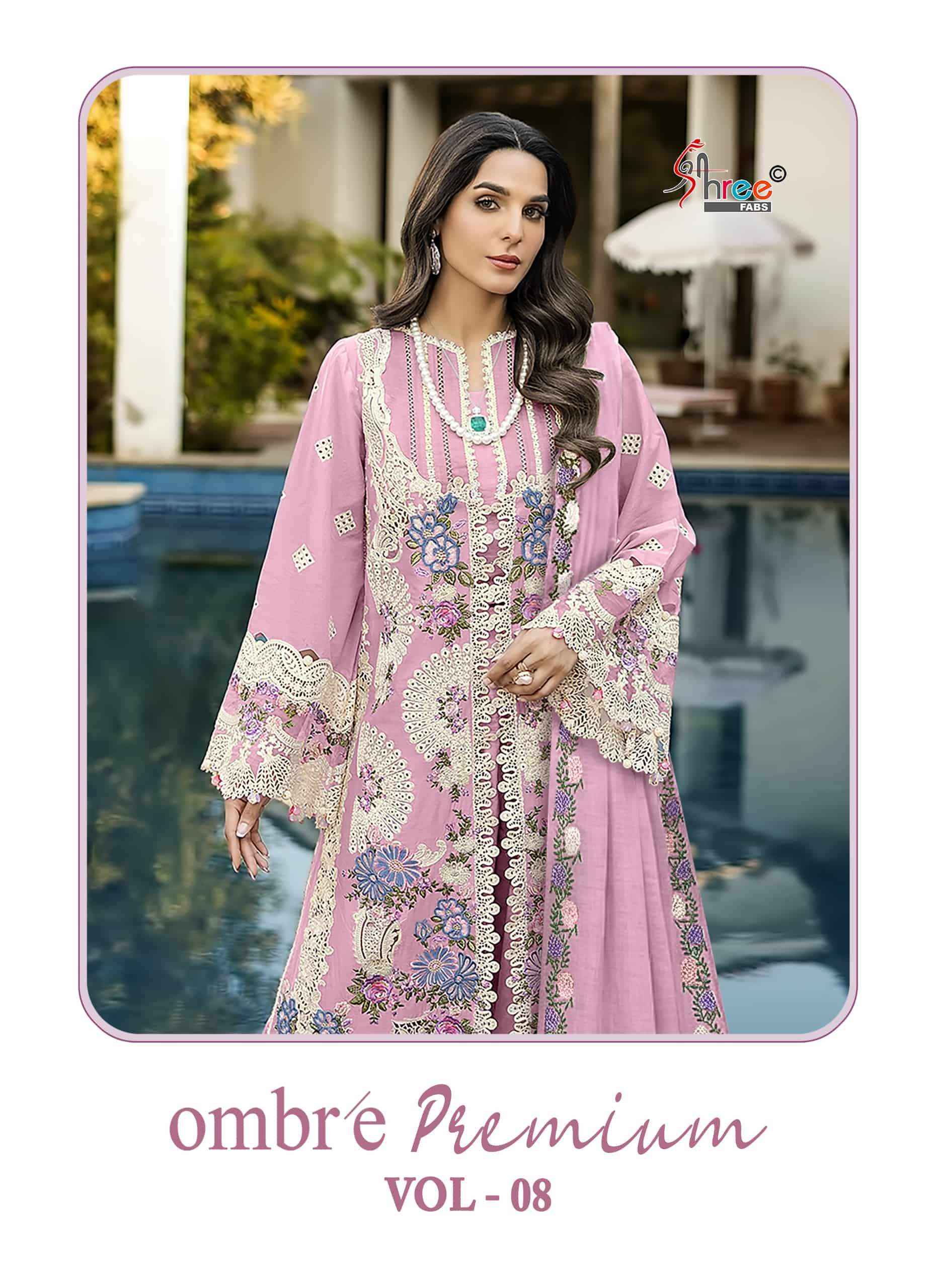 Shree Fabs Ombre Premium Vol 8 Pure Cotton Pakistani Dress Material Wholesale Price ( 6 Pcs Catalogue )