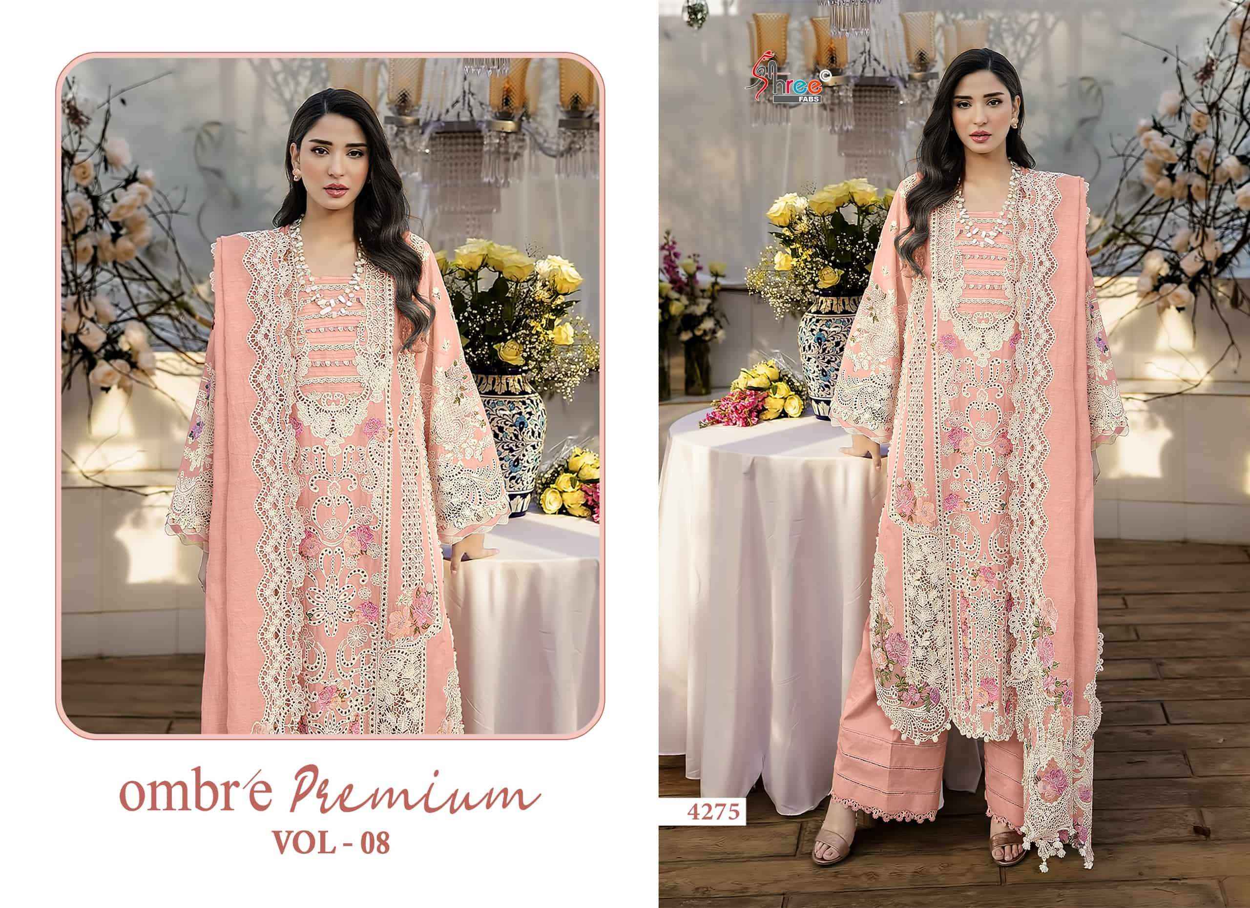 Shree Fabs Ombre Premium Vol 8 Pure Cotton Pakistani Dress Material Wholesale Price ( 6 Pcs Catalogue )