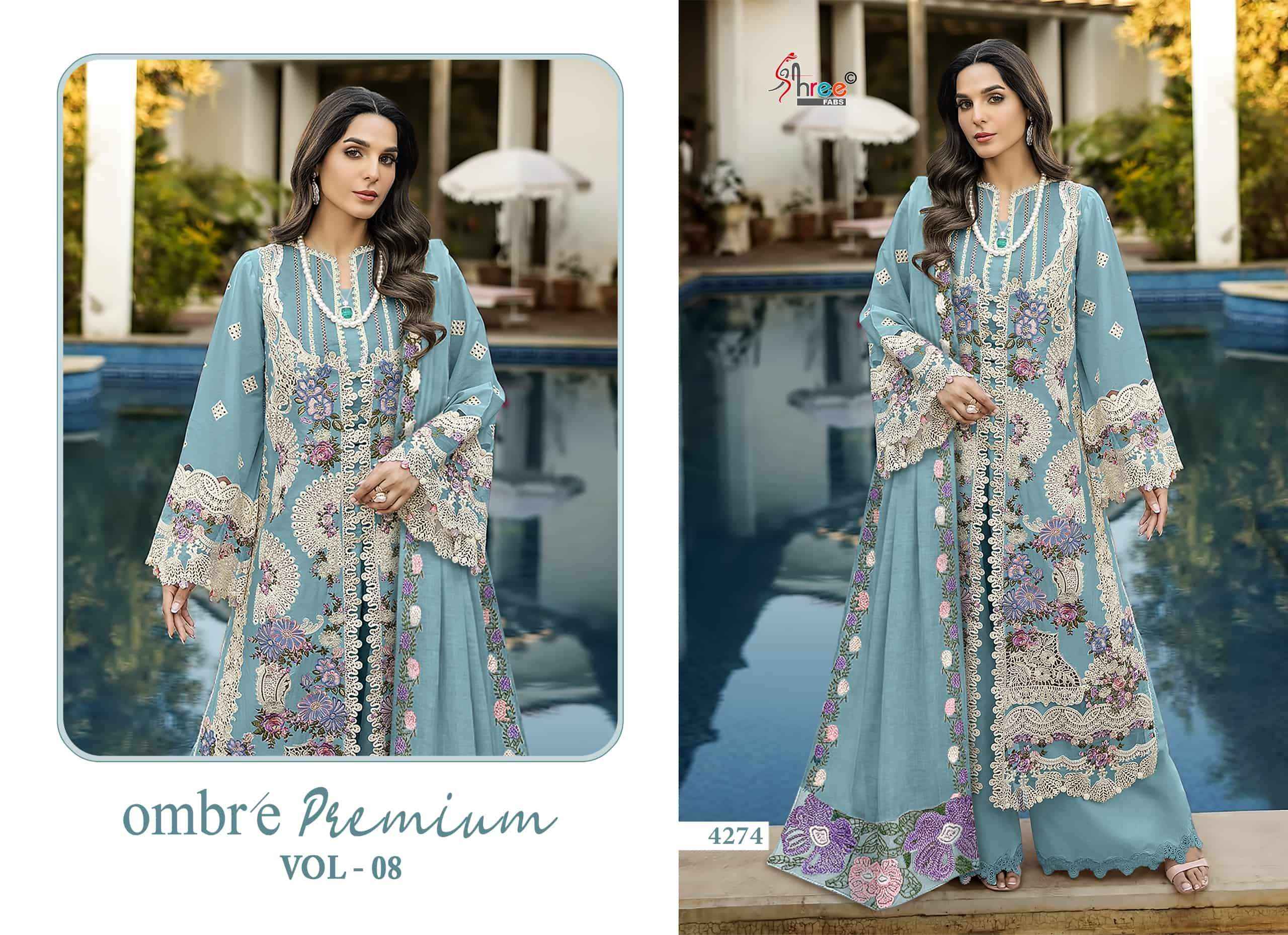 Shree Fabs Ombre Premium Vol 8 Pure Cotton Pakistani Dress Material Wholesale Price ( 6 Pcs Catalogue )