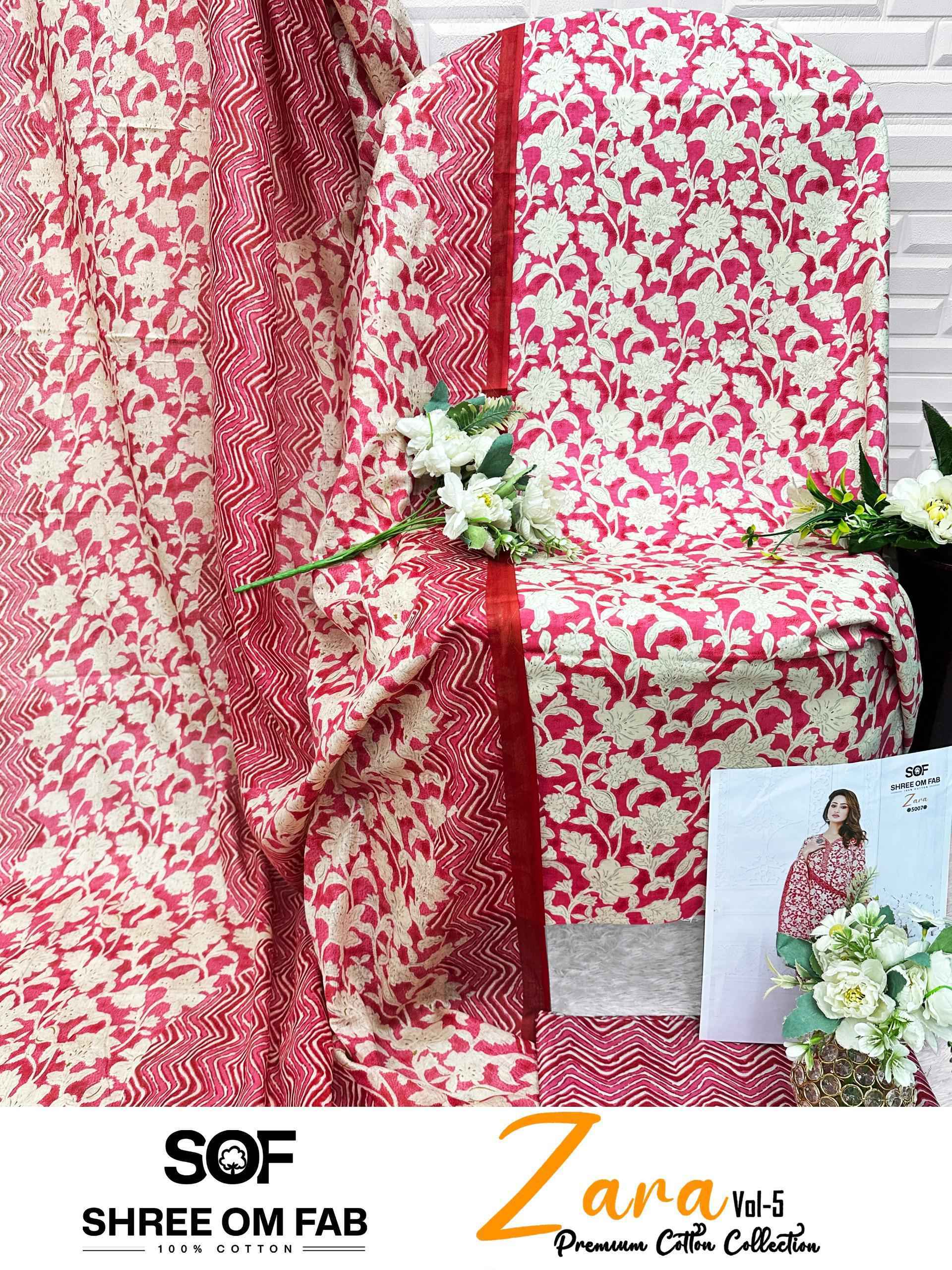 Shree Om Fab Zara Vol 5 Cotton Dress Material Wholesale Price ( 10 pcs Catalogue )