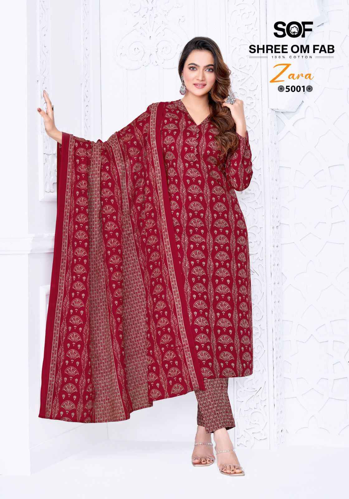 Shree Om Fab Zara Vol 5 Cotton Dress Material Wholesale Price ( 10 pcs Catalogue )