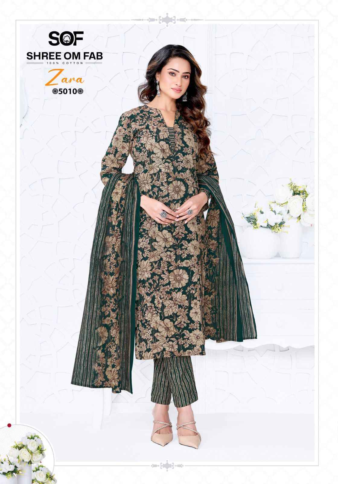 Shree Om Fab Zara Vol 5 Cotton Dress Material Wholesale Price ( 10 pcs Catalogue )