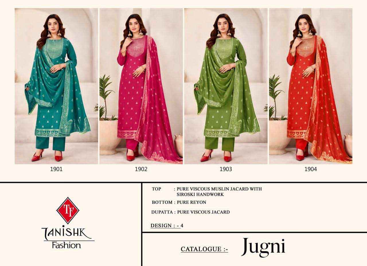 Tanishk Jugni Pure Muslin Jacquard Dress Collection ( 4 Pcs Catalog )
