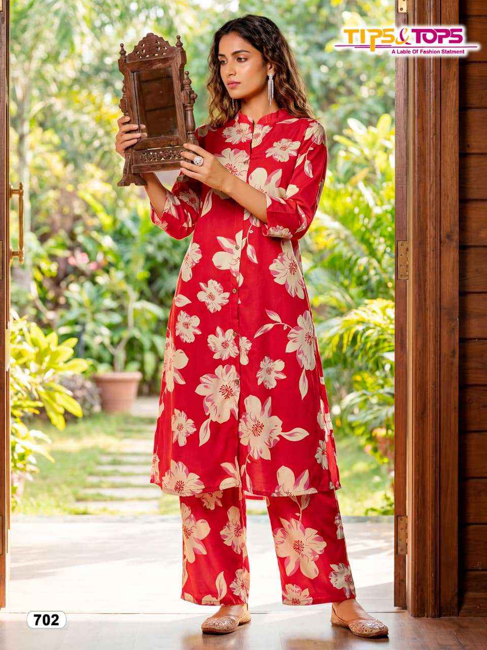 TIPS AND TOPS CINDERELLA VOL 7 RAYON PRINT FANCY KURTI WITH BOTTOM PAIR COLLECTION ( 6 PCS CATALOG )