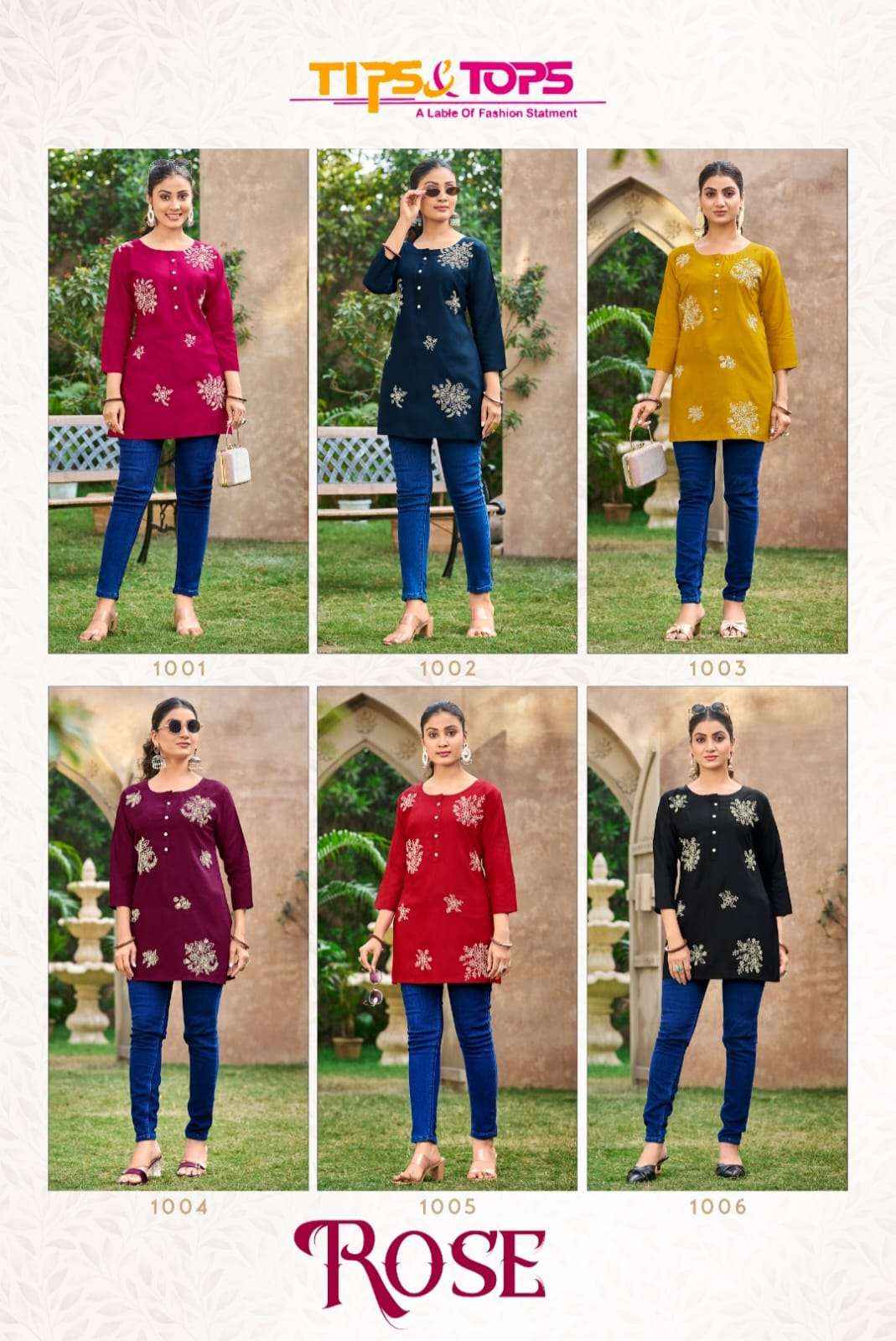 Tips And Tops Rose Western Wear Short Tops Wholesale Price ( 6 Pcs Catalogue )