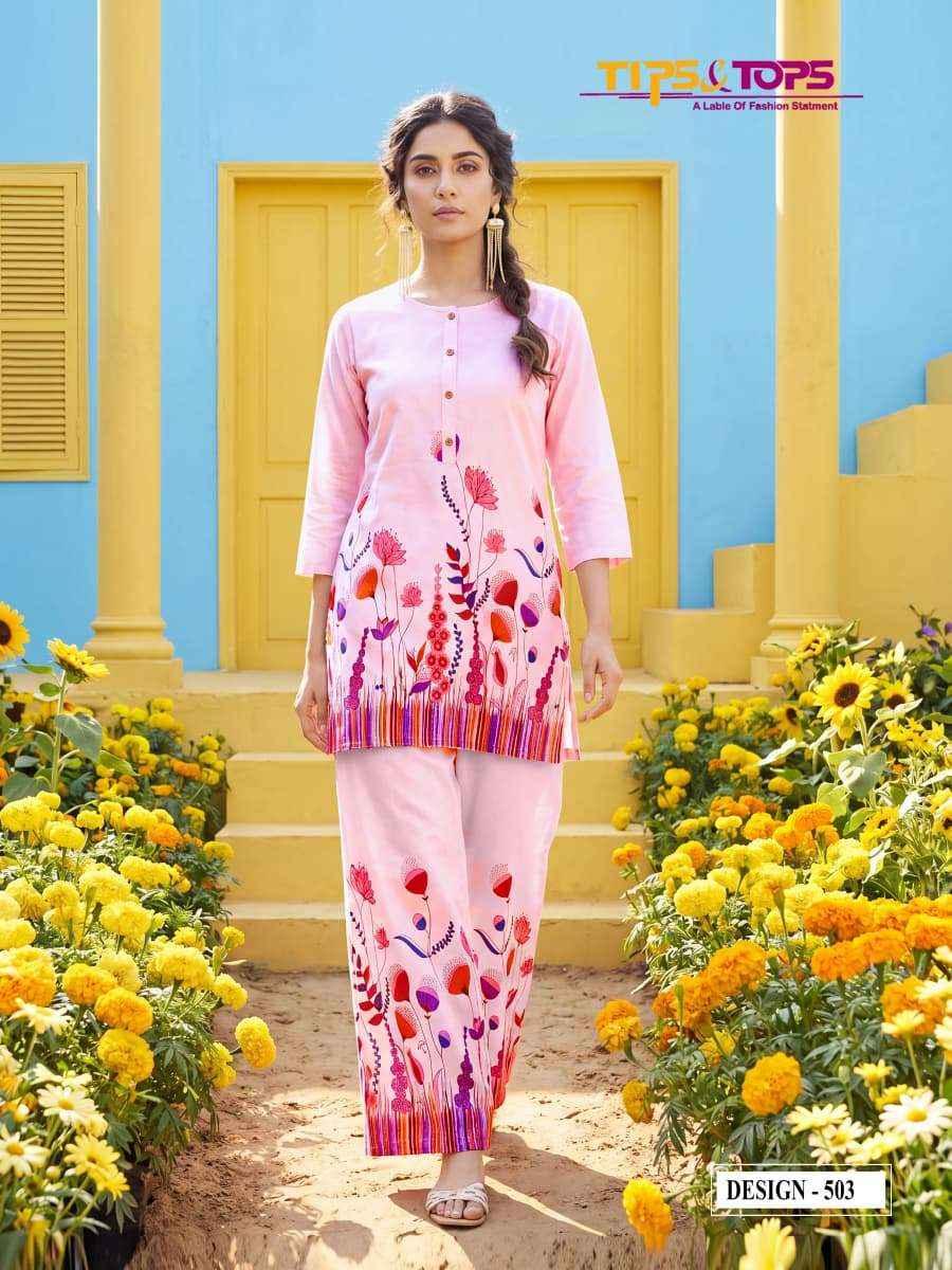 Tips And Tops Summer Beauty Vol 5 Rayon Printed Cord Set Collection ( 4 Pcs Catalog )