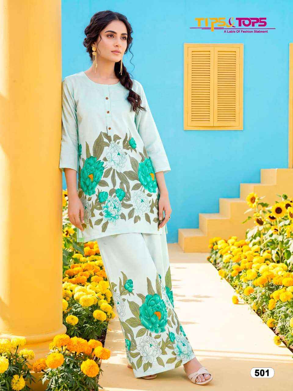Tips And Tops Summer Beauty Vol 5 Rayon Printed Cord Set Collection ( 4 Pcs Catalog )