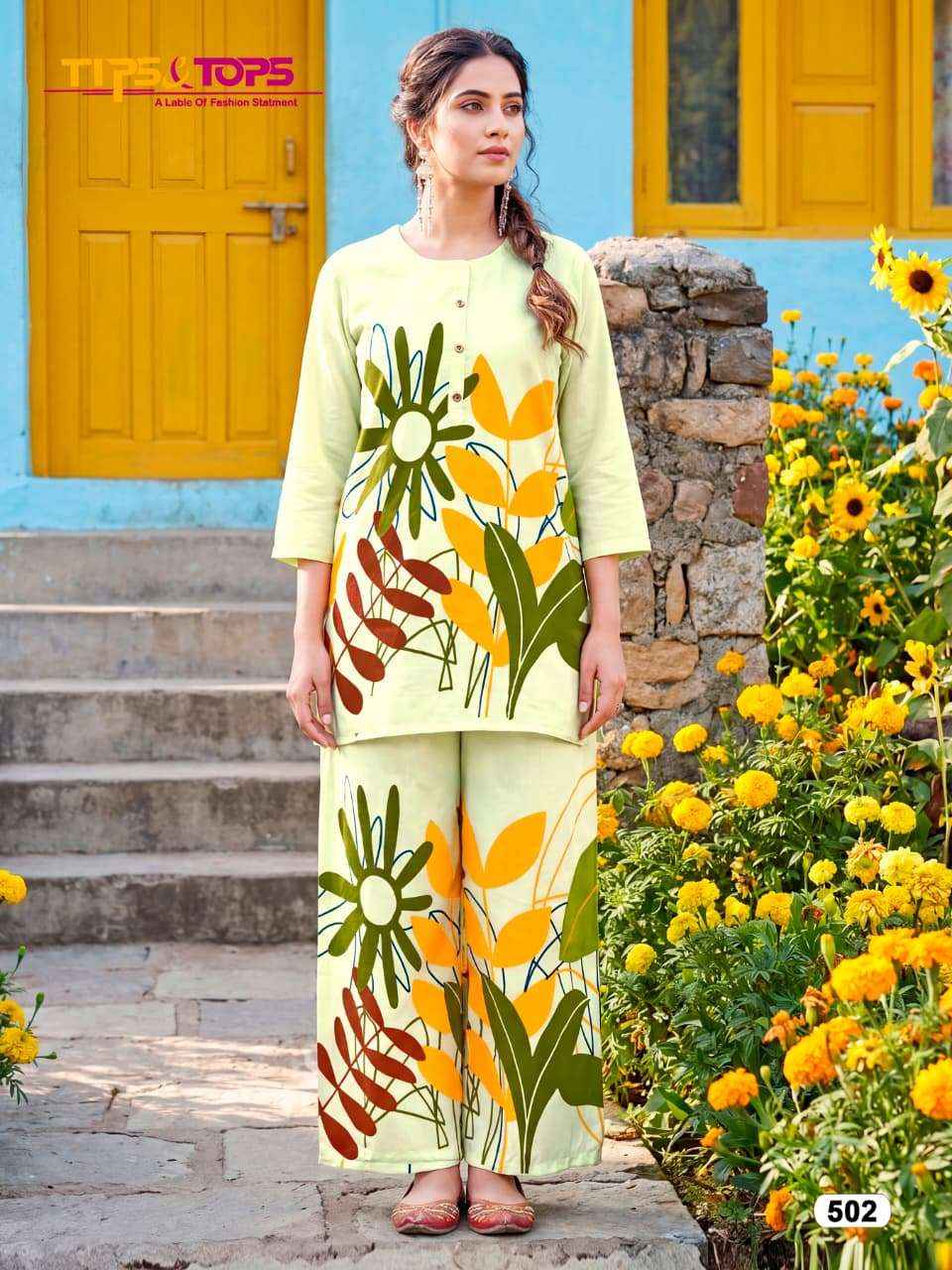 Tips And Tops Summer Beauty Vol 5 Rayon Printed Cord Set Collection ( 4 Pcs Catalog )
