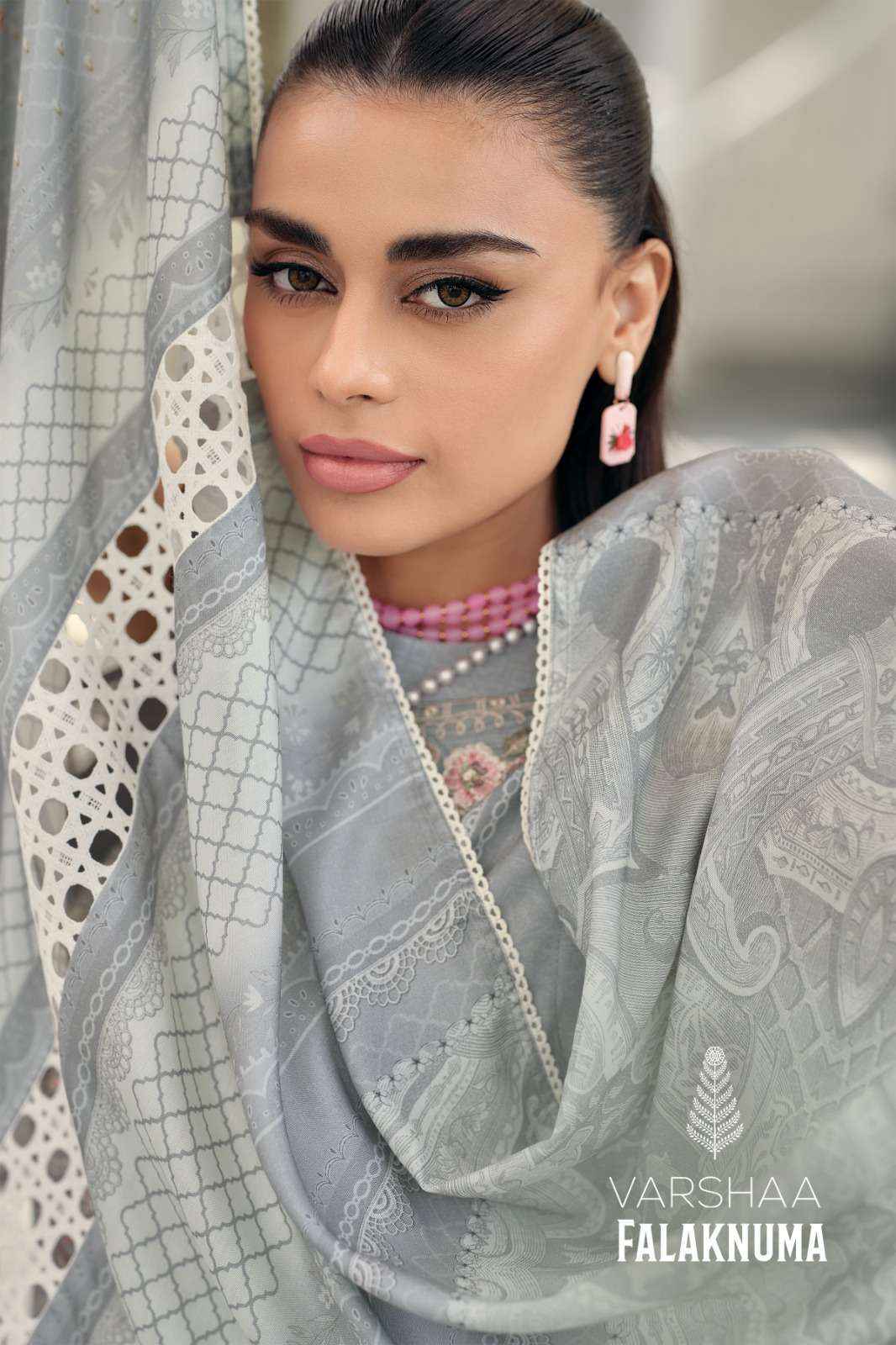 Varsha Falaknuma Exclusive Wear Muslin Dress Material Wholesale Collection ( 4 Pcs Catalog )