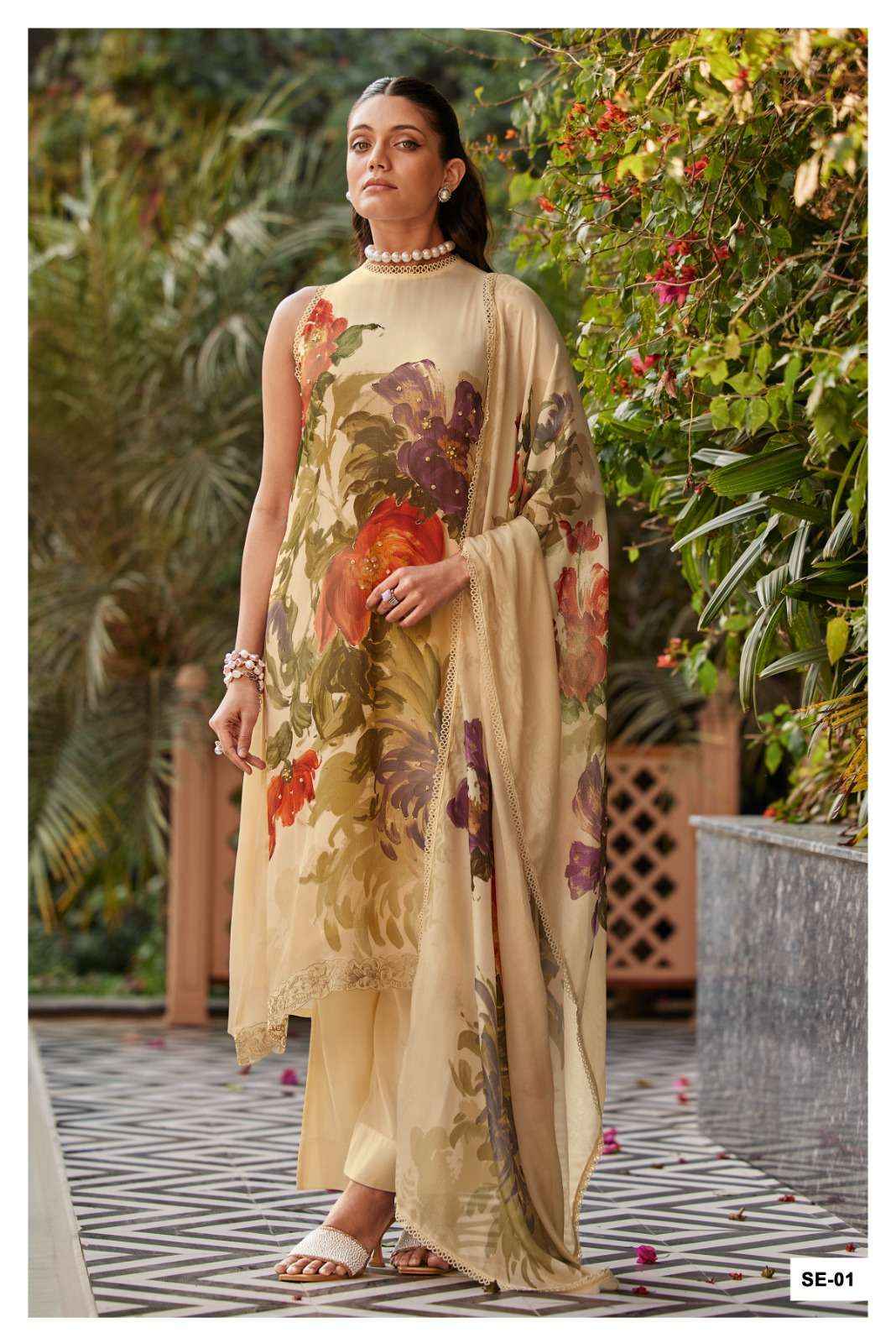 Varsha Summer Edit Digital Printed Muslin Dress Material Wholesale Collection ( 4 Pcs Catalog )
