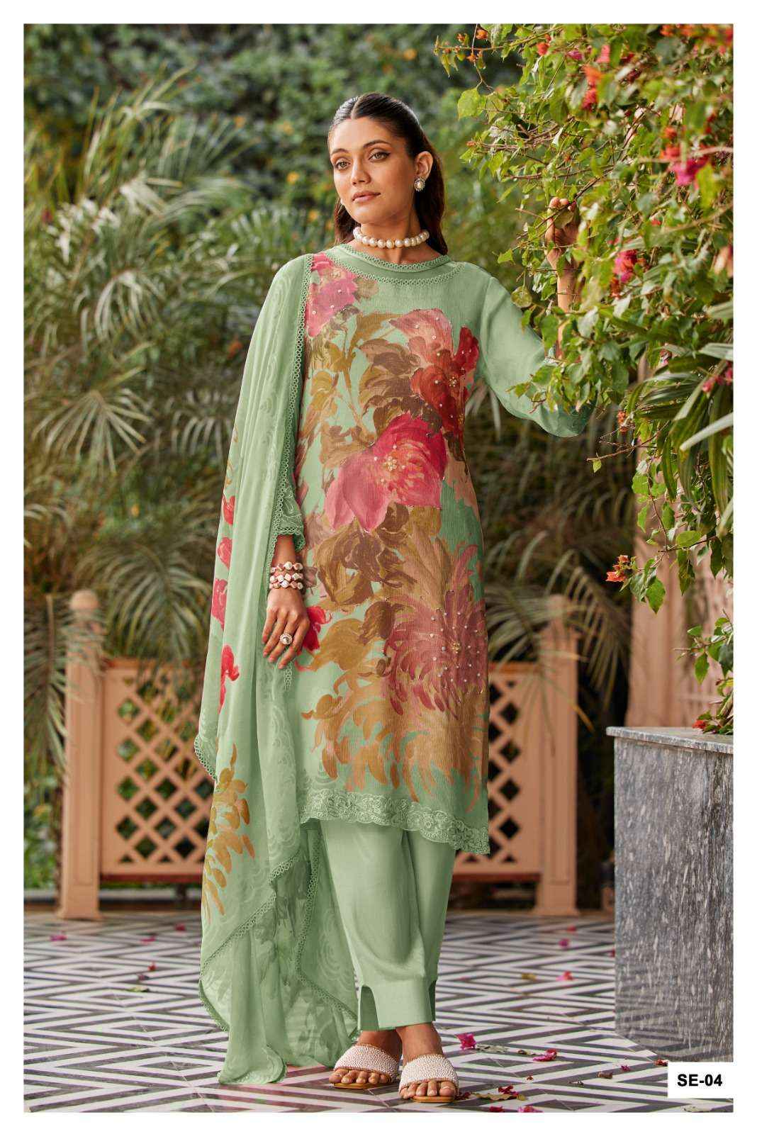 Varsha Summer Edit Digital Printed Muslin Dress Material Wholesale Collection ( 4 Pcs Catalog )