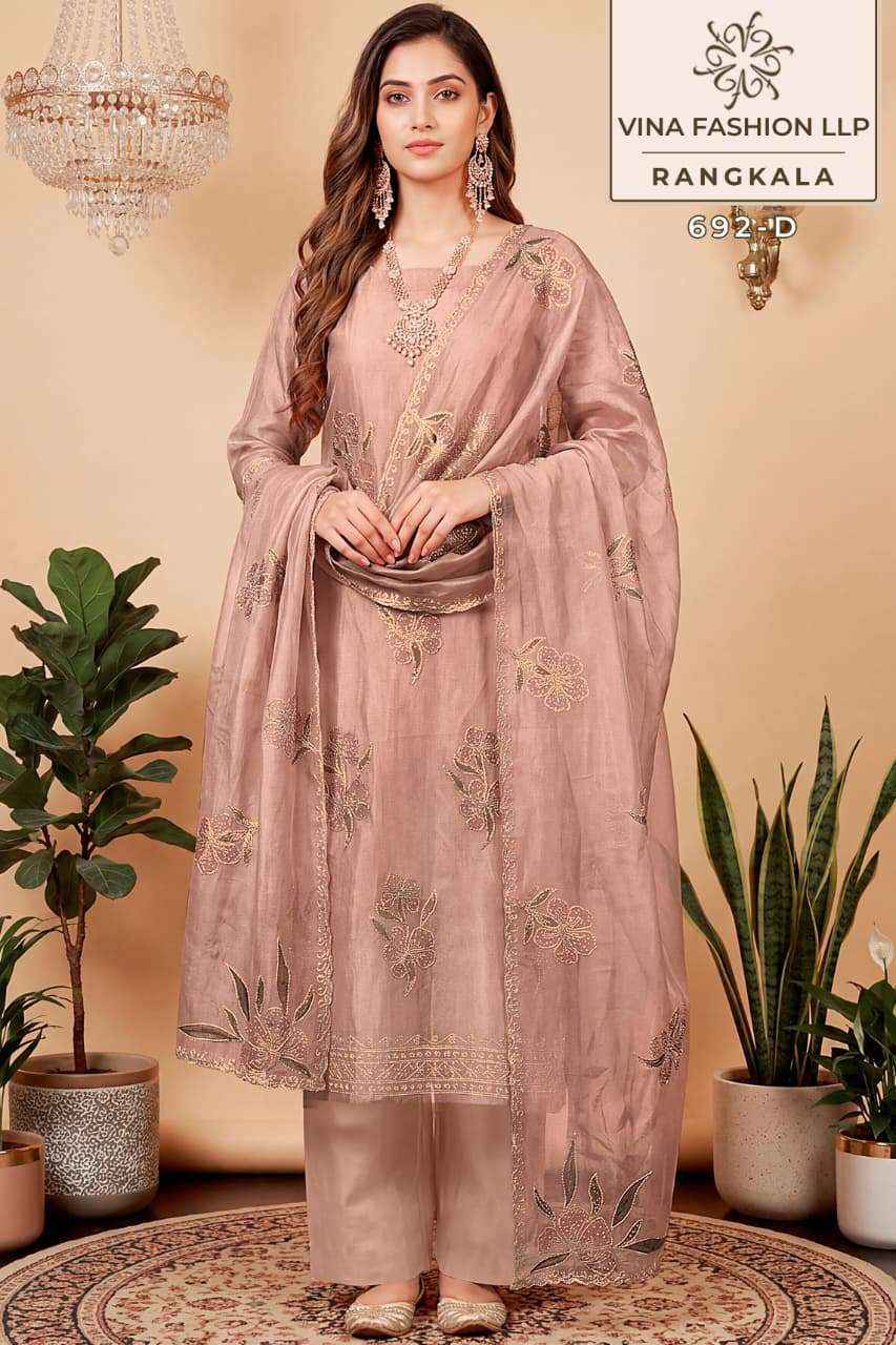 Vinay Fashion Kuleesh Rangkala Partywear Style Ladies Dress Material Wholesale Collection ( 4 Pcs Catalog )