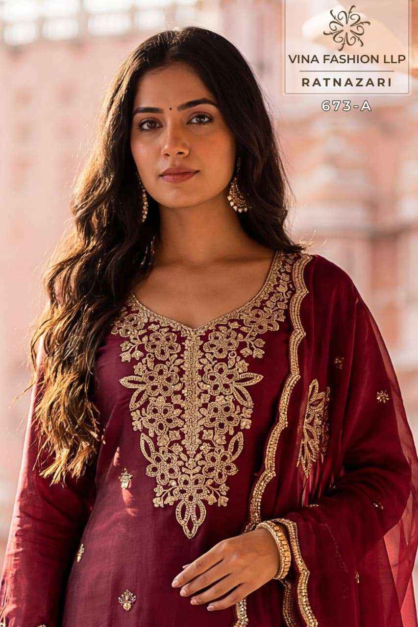 Vinay Fashion Kuleesh Ratnazari Fancy Silk Designer Dress Material Wholesale Collection ( 4 Pcs Catalog )