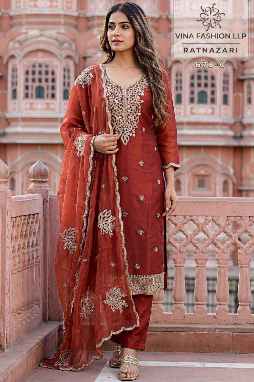 Vinay Fashion Kuleesh Ratnazari Fancy Silk Designer Dress Material Wholesale Collection ( 4 Pcs Catalog )