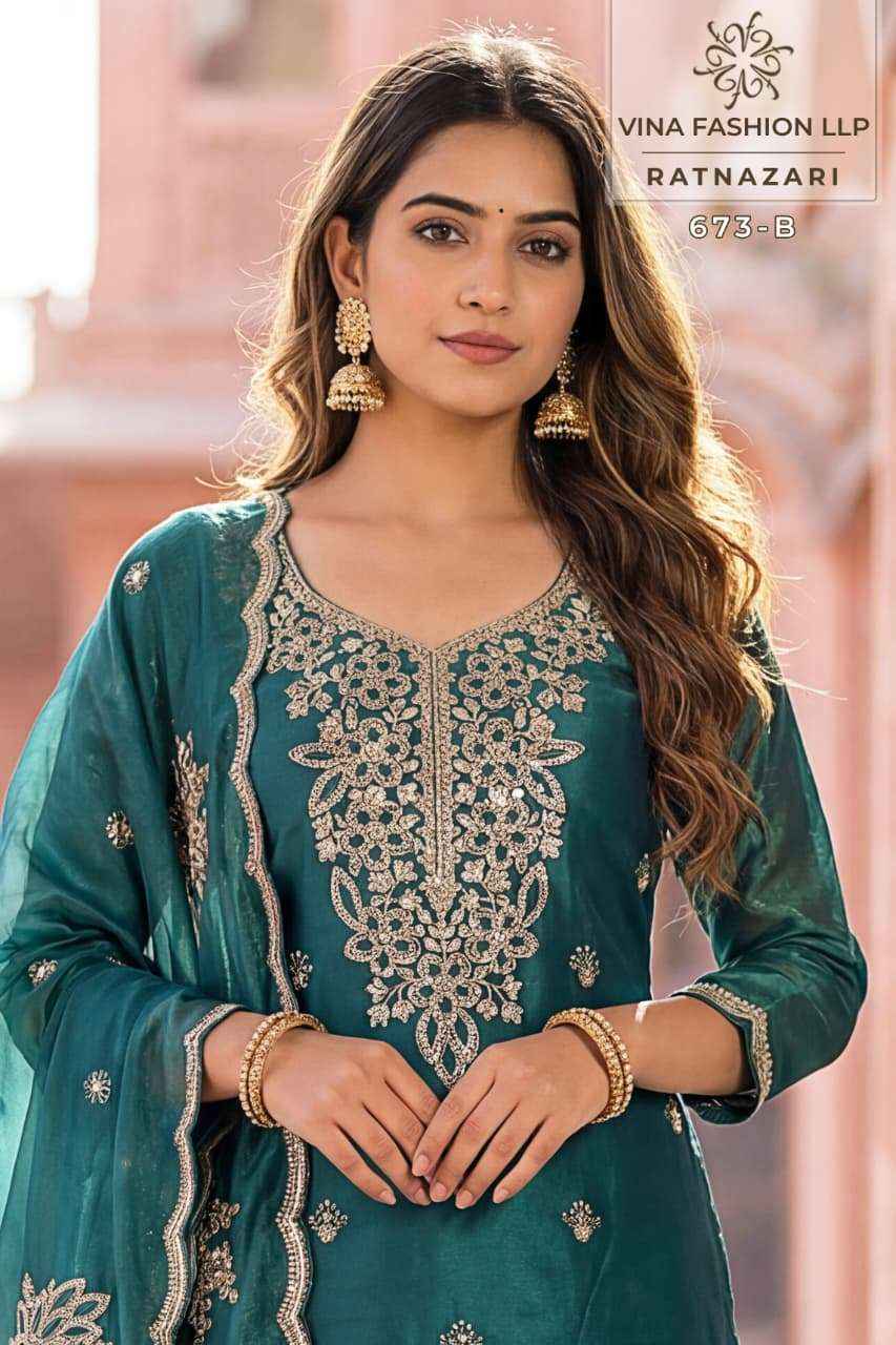 Vinay Fashion Kuleesh Ratnazari Fancy Silk Designer Dress Material Wholesale Collection ( 4 Pcs Catalog )