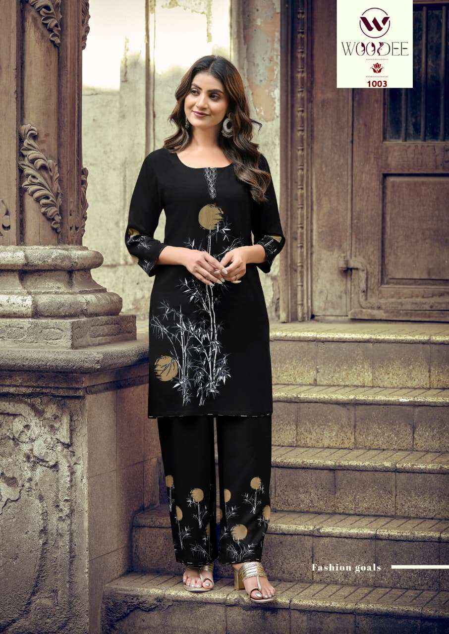 Woodee Fashion Natasha Rayon Premium Designs Cord Set Wholesale Price ( 6 Pcs Catalogue )