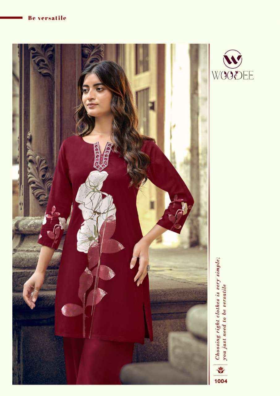 Woodee Fashion Natasha Rayon Premium Designs Cord Set Wholesale Price ( 6 Pcs Catalogue )