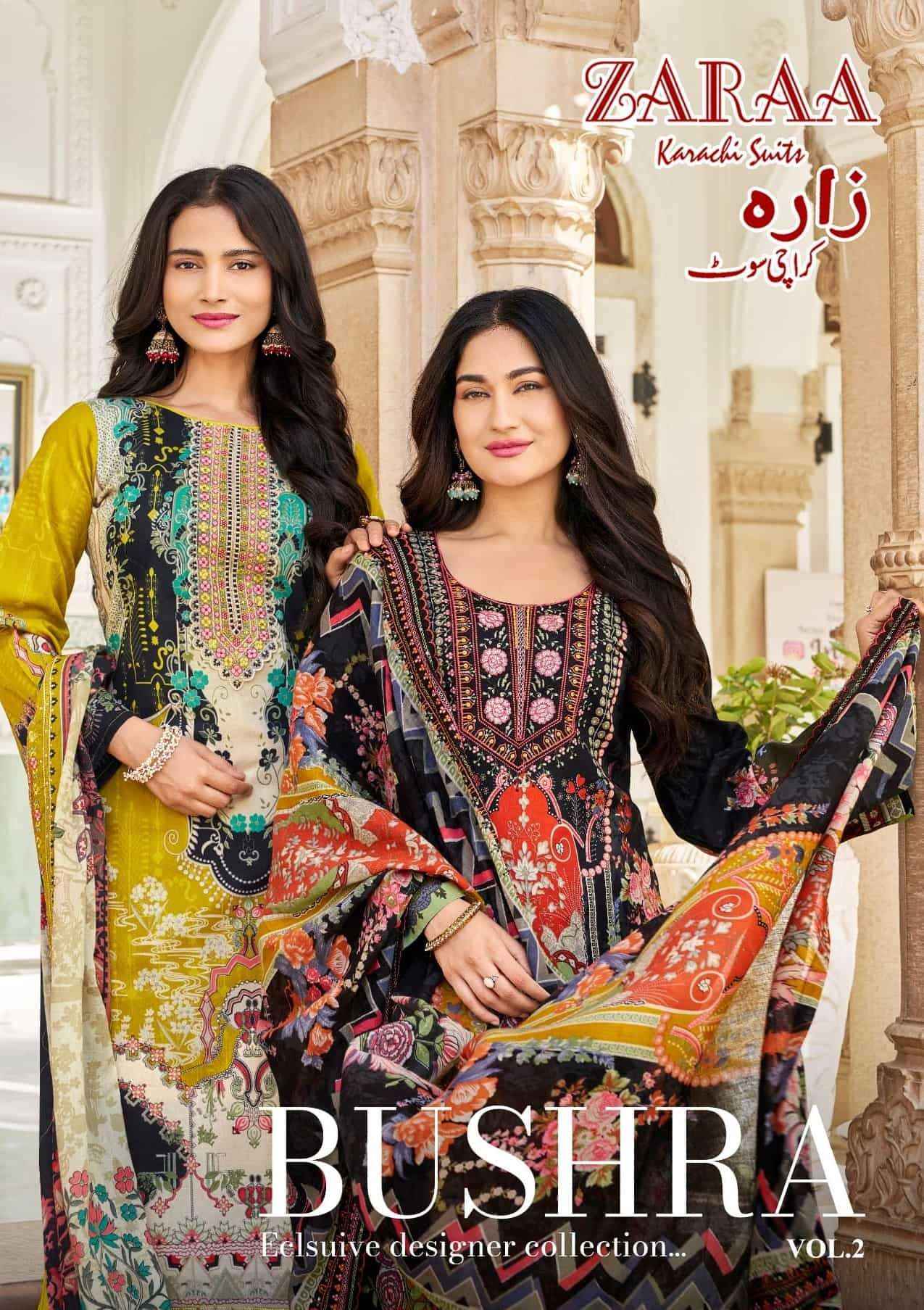 Zaraa Bushra Bin Saeed Vol 2 Pure Cotton Dress Material Wholesale Surat ( 8 Pcs Catalogue )