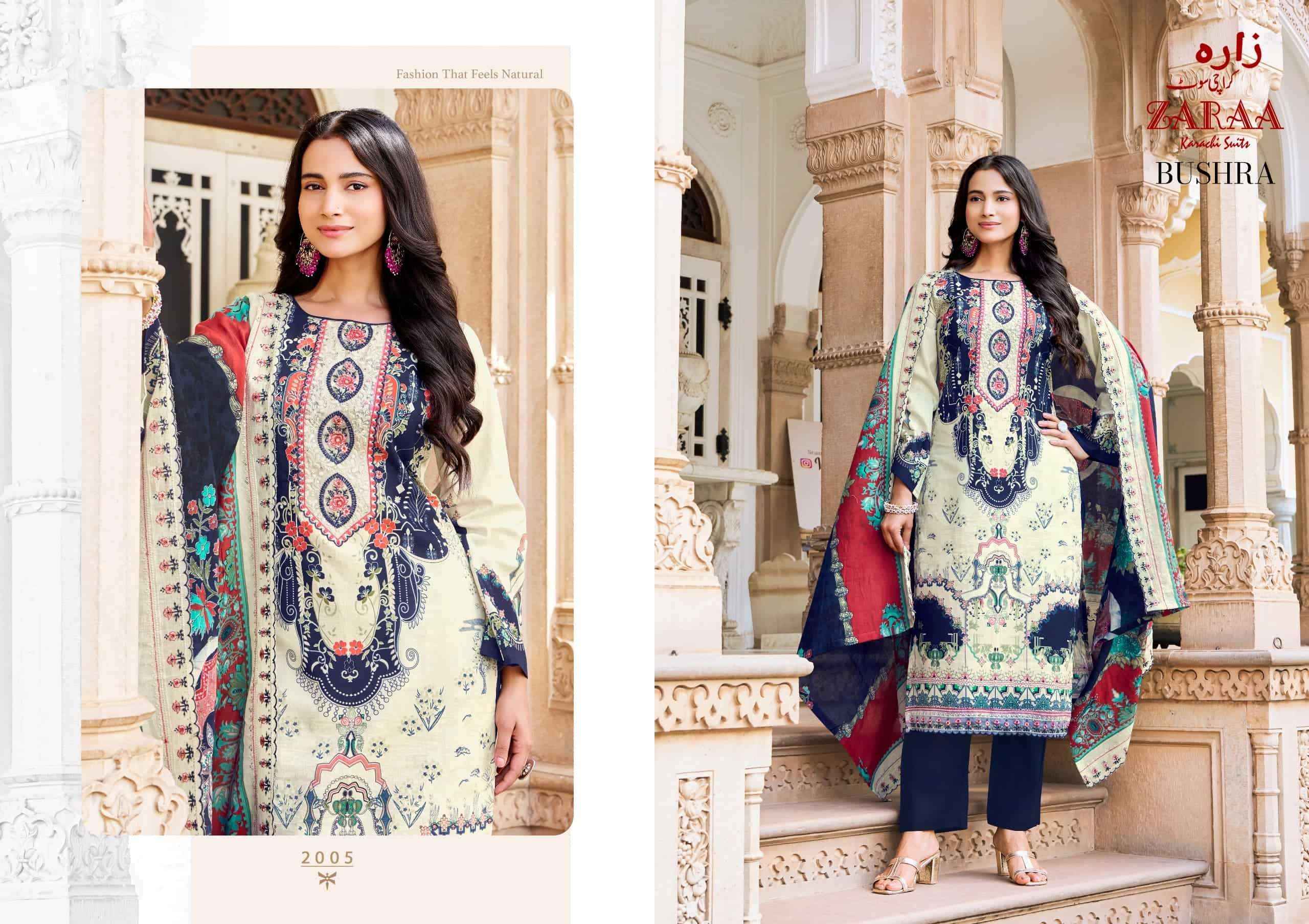 Zaraa Bushra Bin Saeed Vol 2 Pure Cotton Dress Material Wholesale Surat ( 8 Pcs Catalogue )