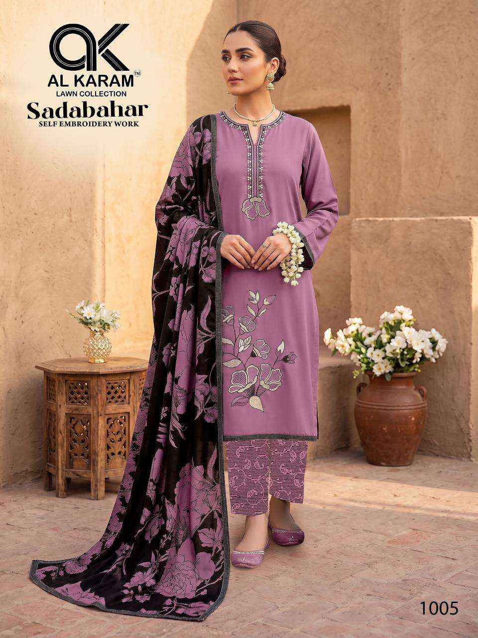 Al Karam Sadabahar Rayon Ladies Suits Wholesale Price