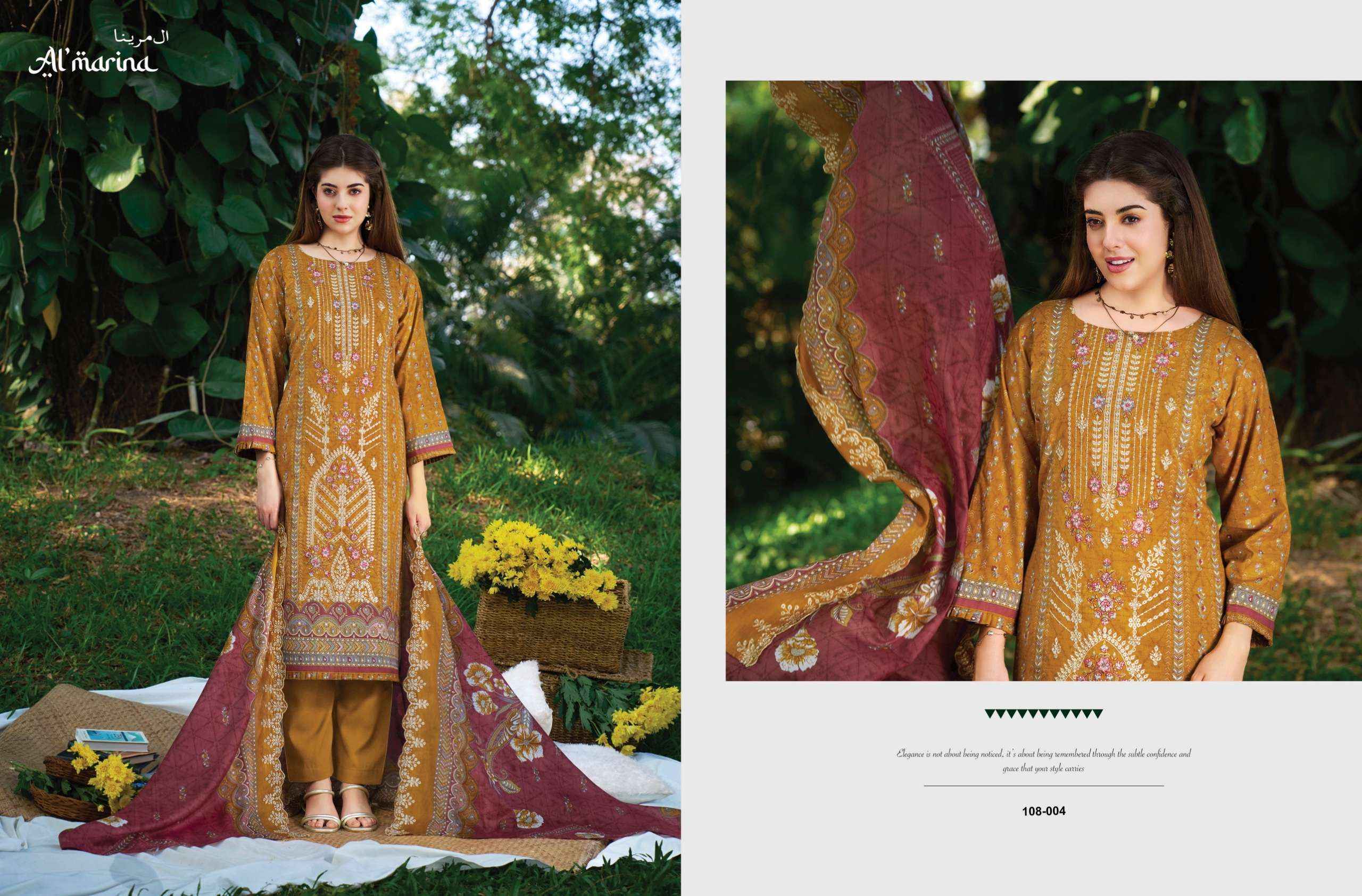Al Marina Sukoon e Safar Cotton Wholesale Dress Material New Catalogue ( 6 pcs Catalogue )