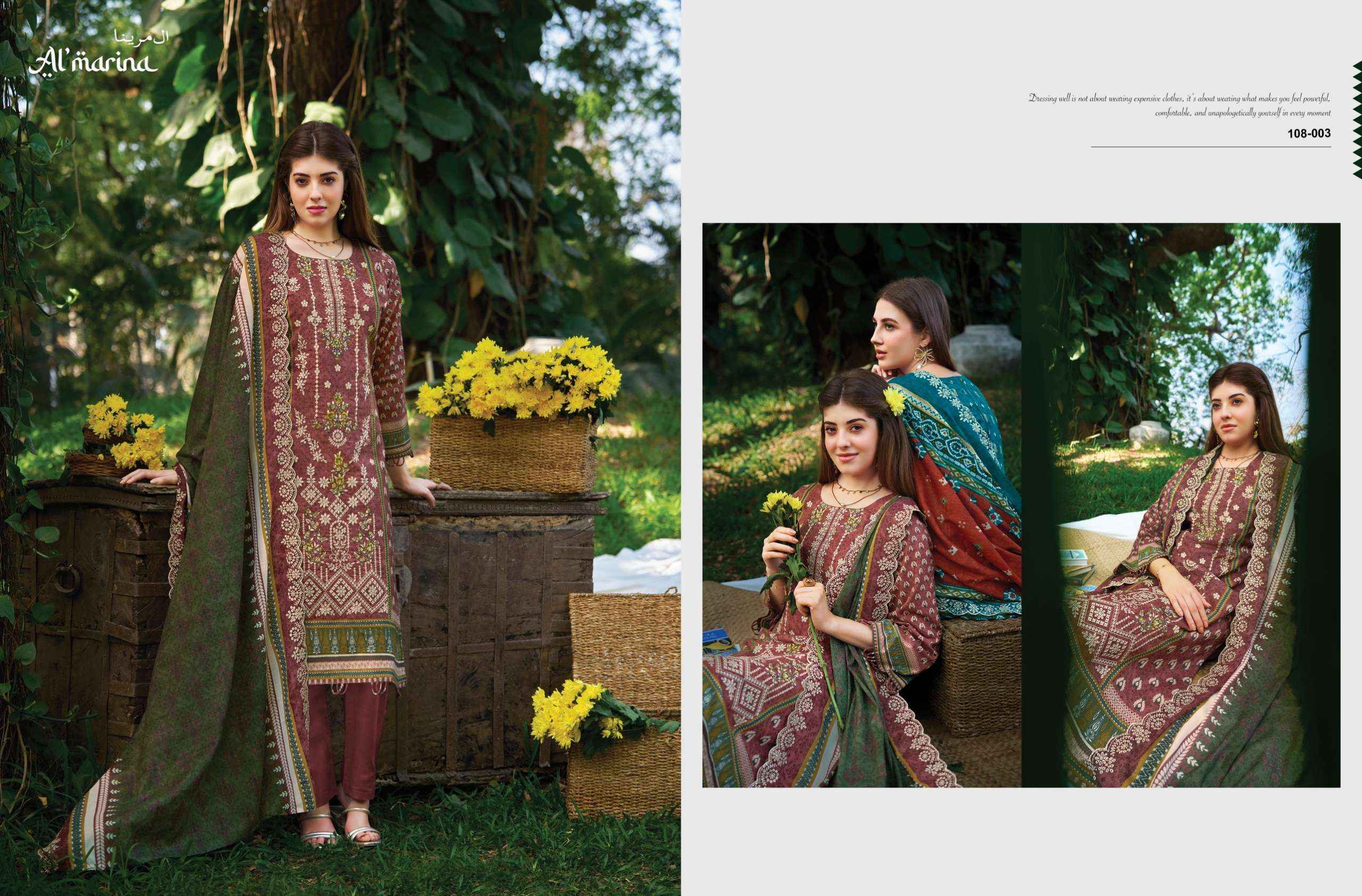 Al Marina Sukoon e Safar Cotton Wholesale Dress Material New Catalogue ( 6 pcs Catalogue )