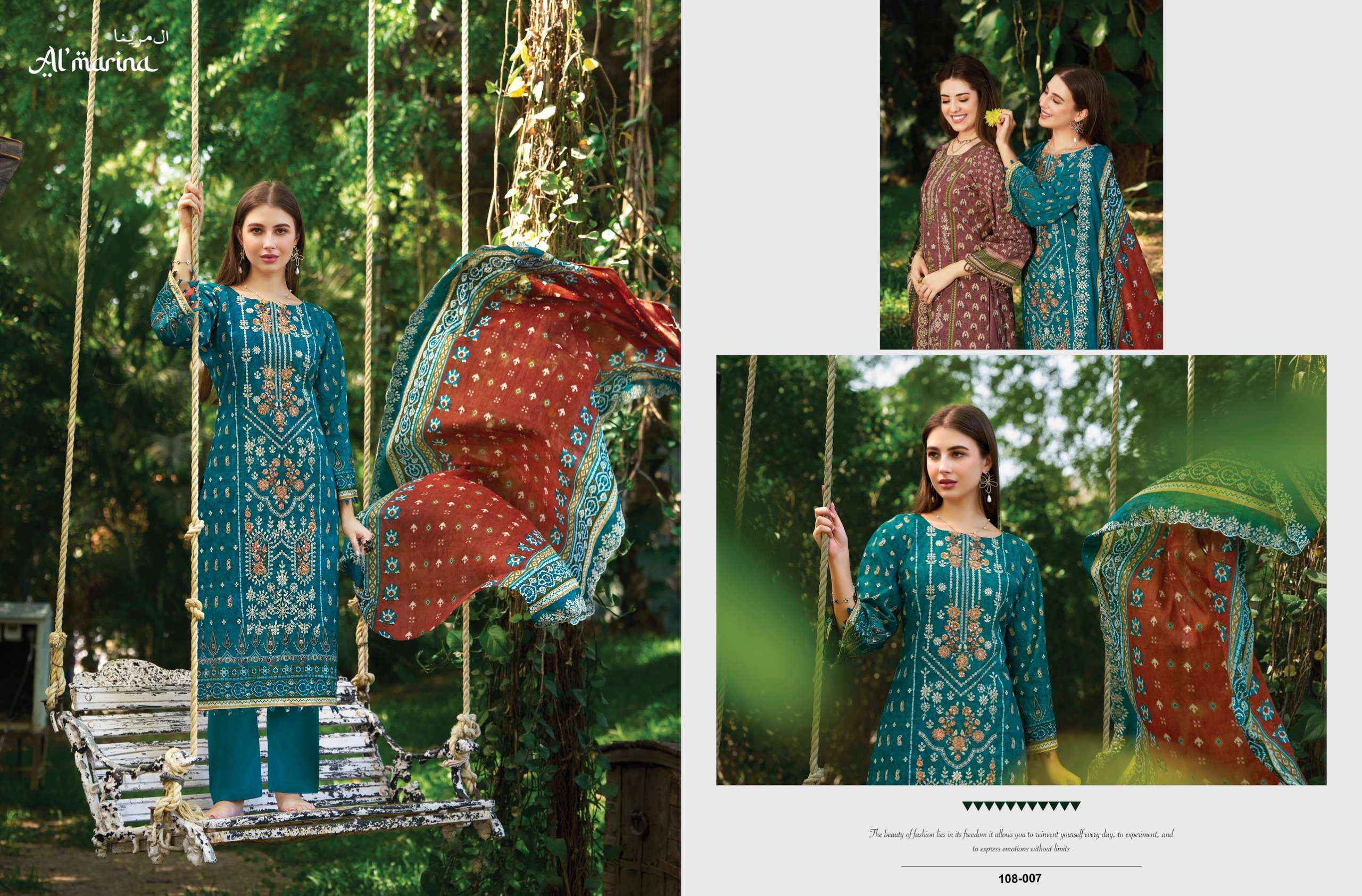 Al Marina Sukoon e Safar Cotton Wholesale Dress Material New Catalogue ( 6 pcs Catalogue )