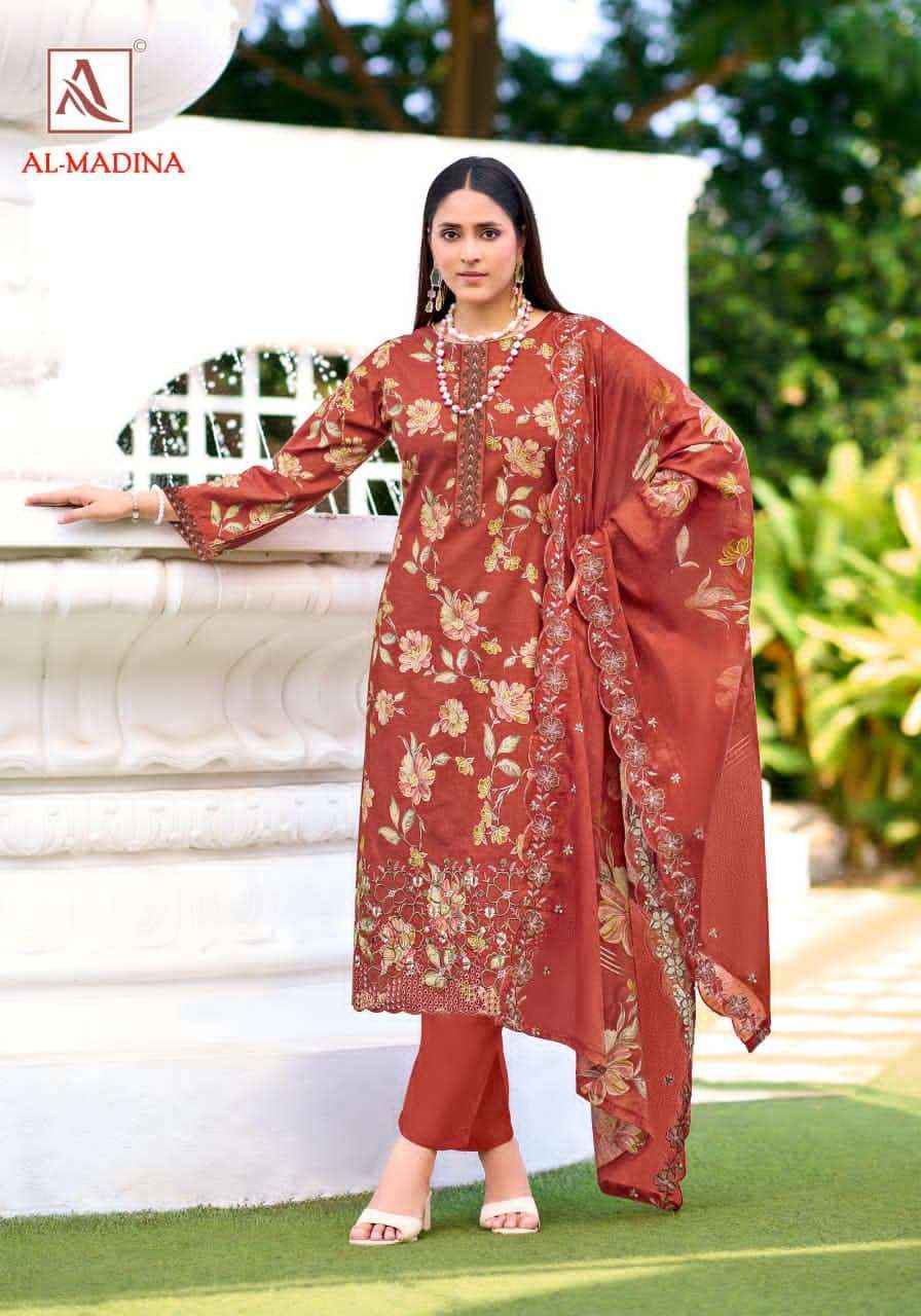 Alok Suit Al Madina Fancy Cotton Dress Mterial Wholesale Price ( 6 Pcs Catalogue )