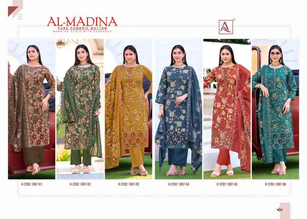 Alok Suit Al Madina Fancy Cotton Dress Mterial Wholesale Price ( 6 Pcs Catalogue )