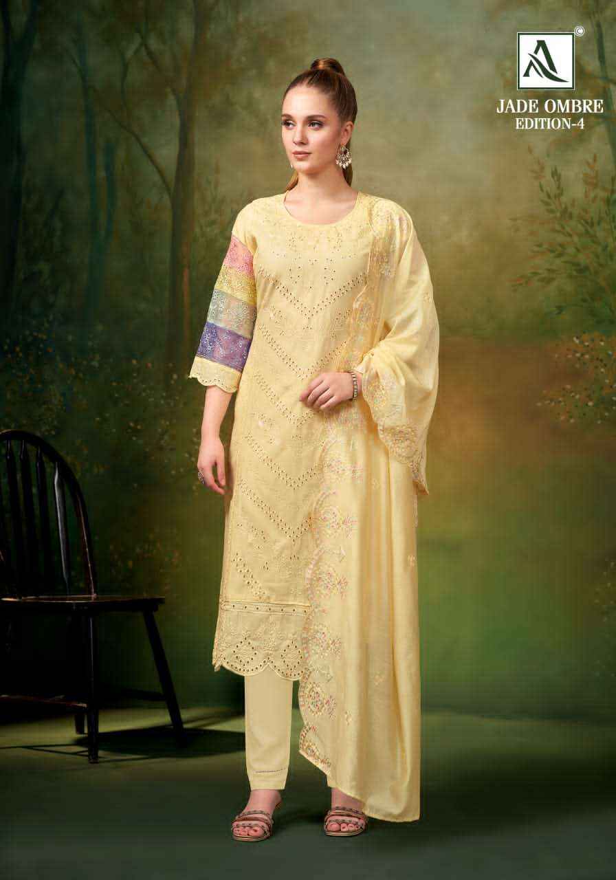 Alok Suit Jade Ombre Edition 4 Latest Design Cotton Dress Material Wholesale Collection ( 8 Pcs Catalog )