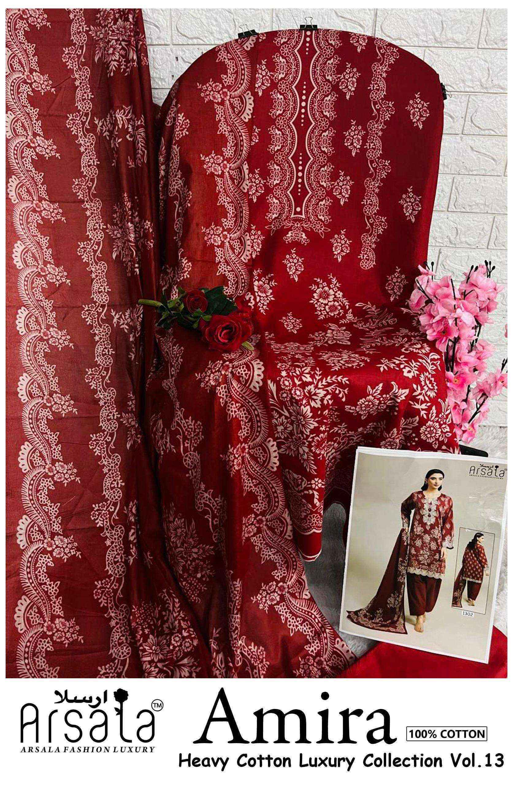 Arsala Fashion Amira Vol 13 Cotton Dress Material Wholesale Price ( 6 pcs Catalogue )
